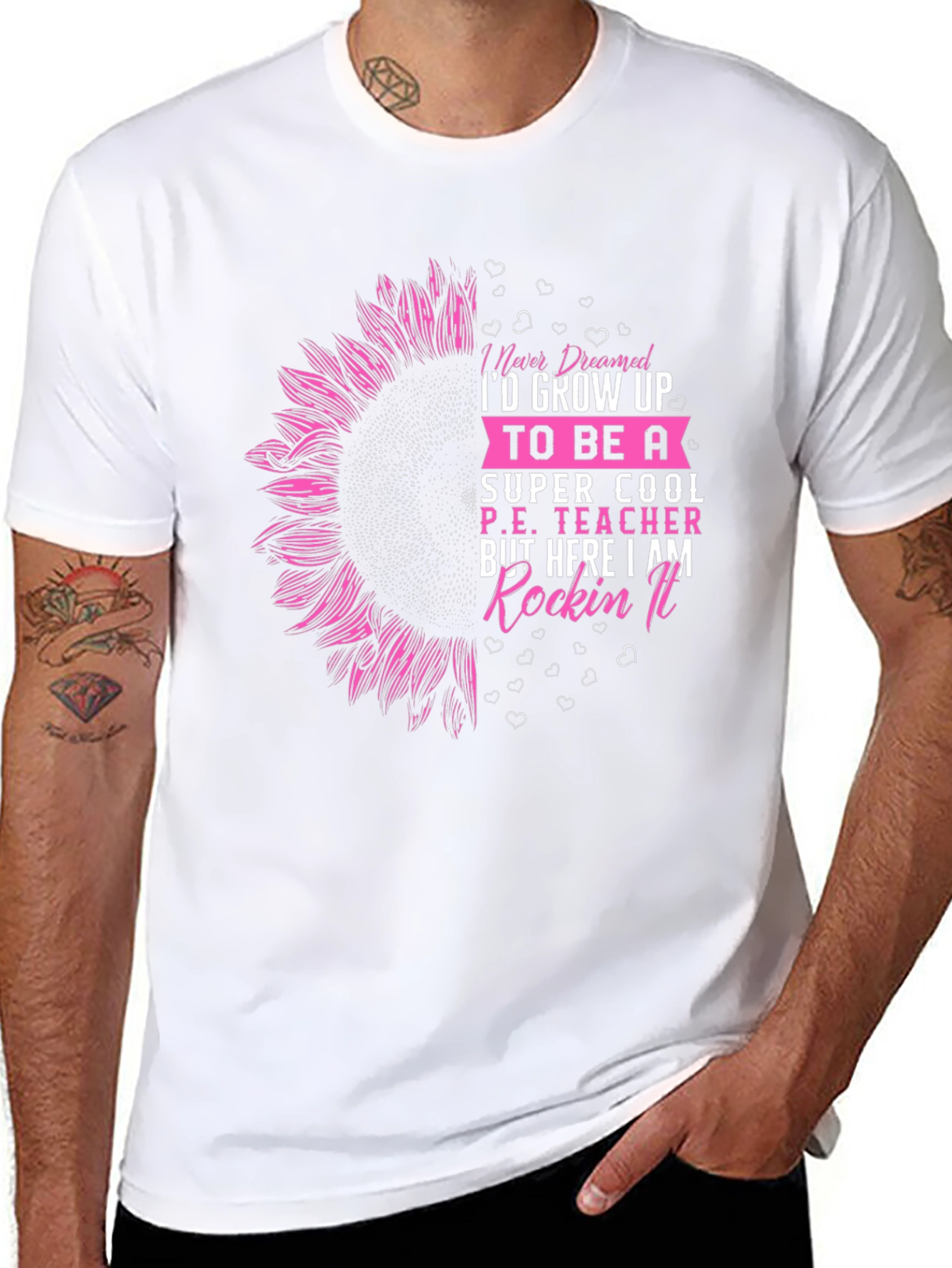 Cool P.E. Teacher Sunflower Graphic Tee