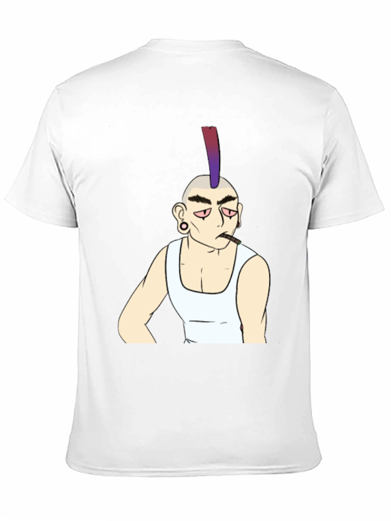 Cool Punk Character Graphic Tee - Black