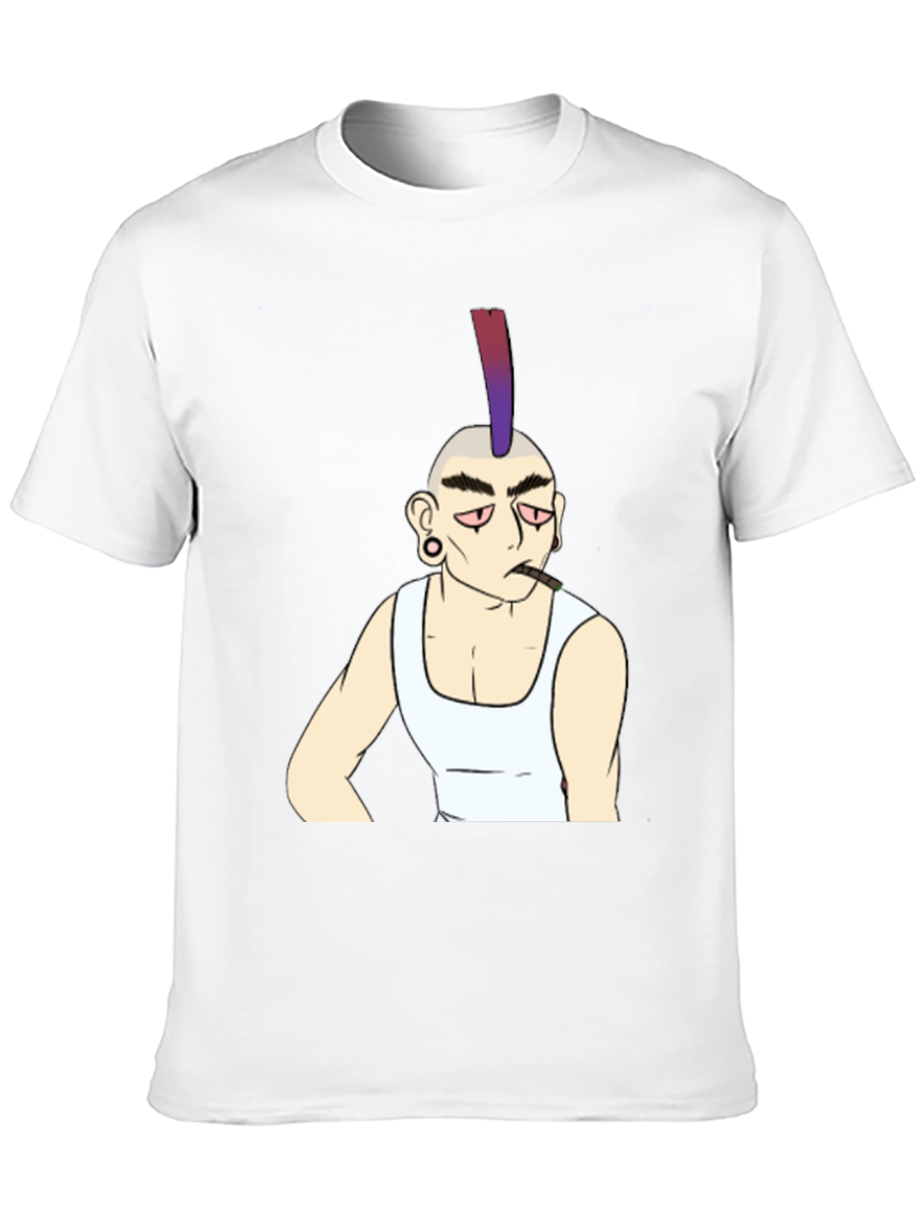 Cool Punk Character Graphic Tee - Black