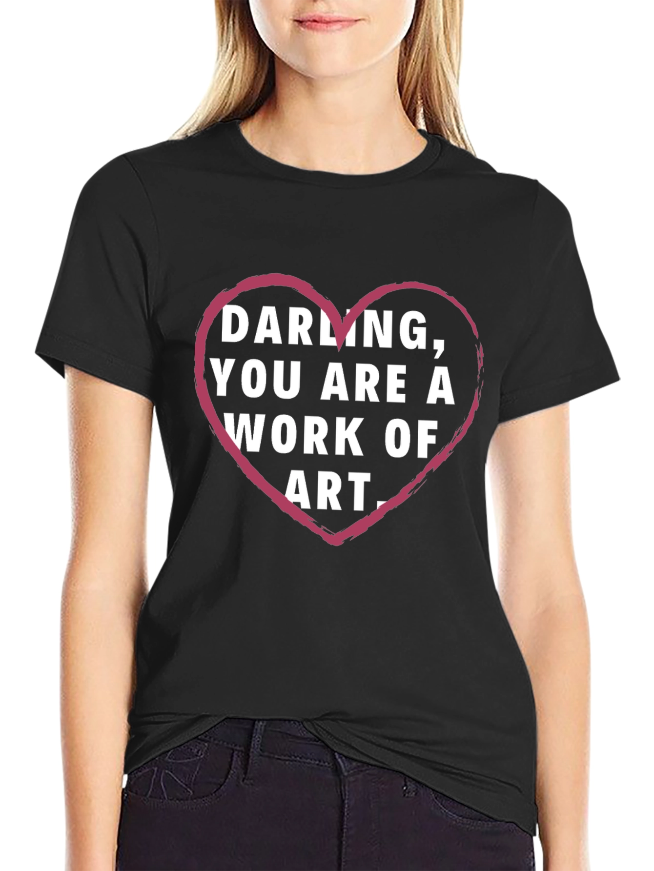 Darling You Are Art Graphic Tee - Black