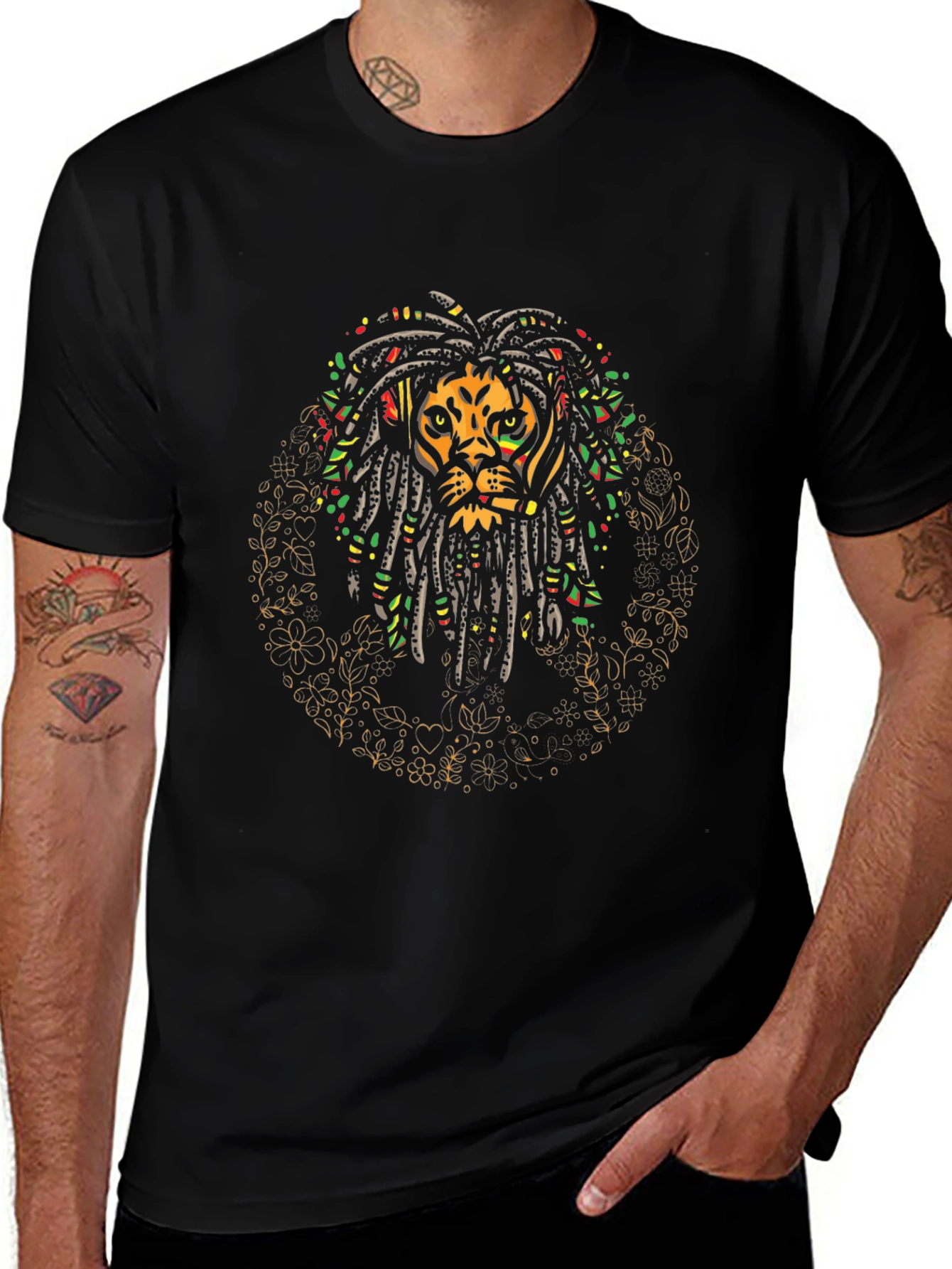 Rasta Lion Graphic Tee - Reggae Vibe T-Shirt