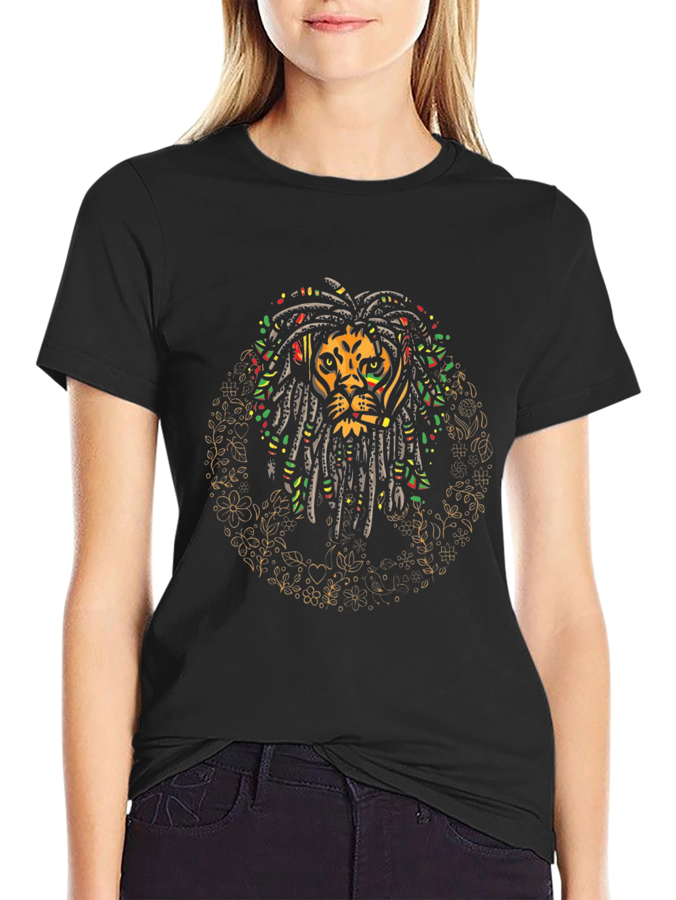 Rasta Lion Graphic Tee - Reggae Vibe T-Shirt