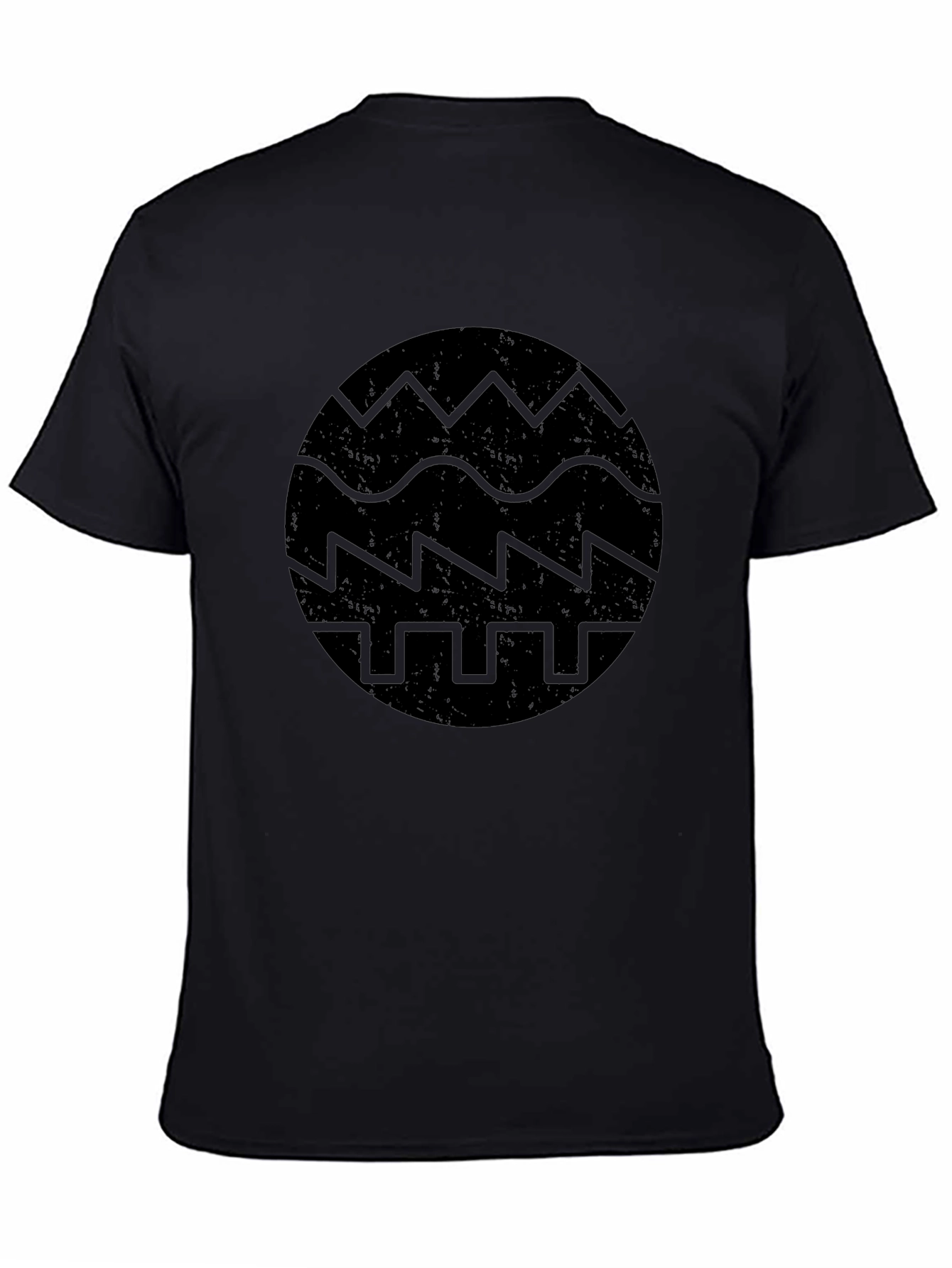 Abstract Graphic Print Black T-Shirt