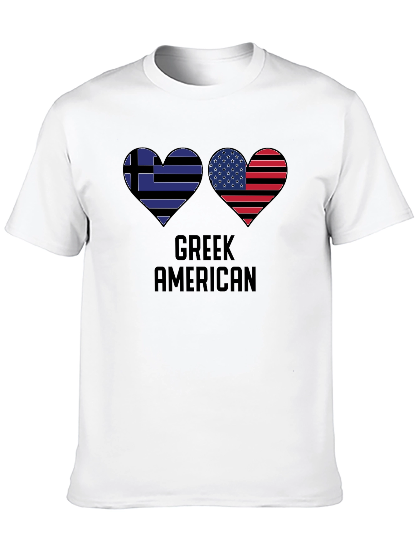 Greek American Flag Heart T-Shirt