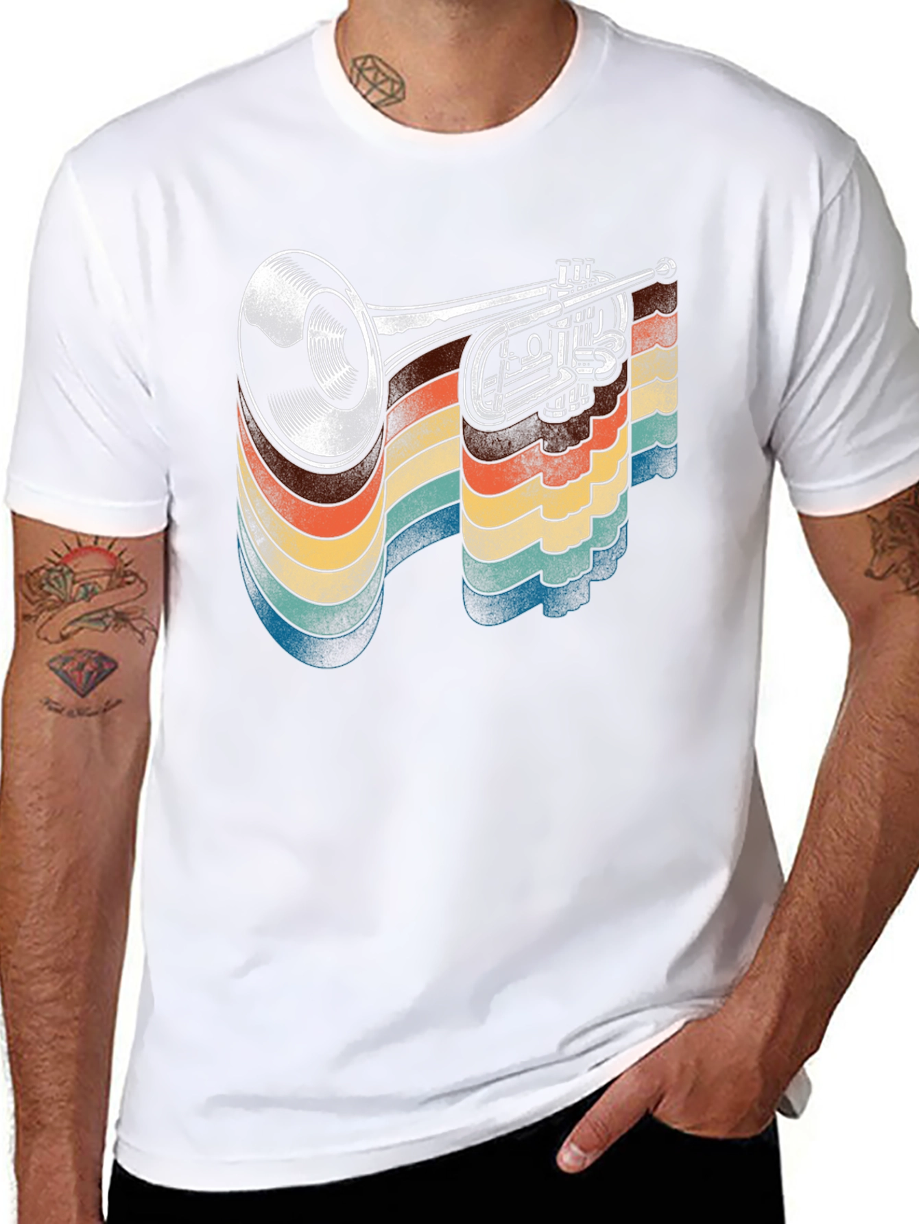 Retro Trumpet Graphic T-Shirt