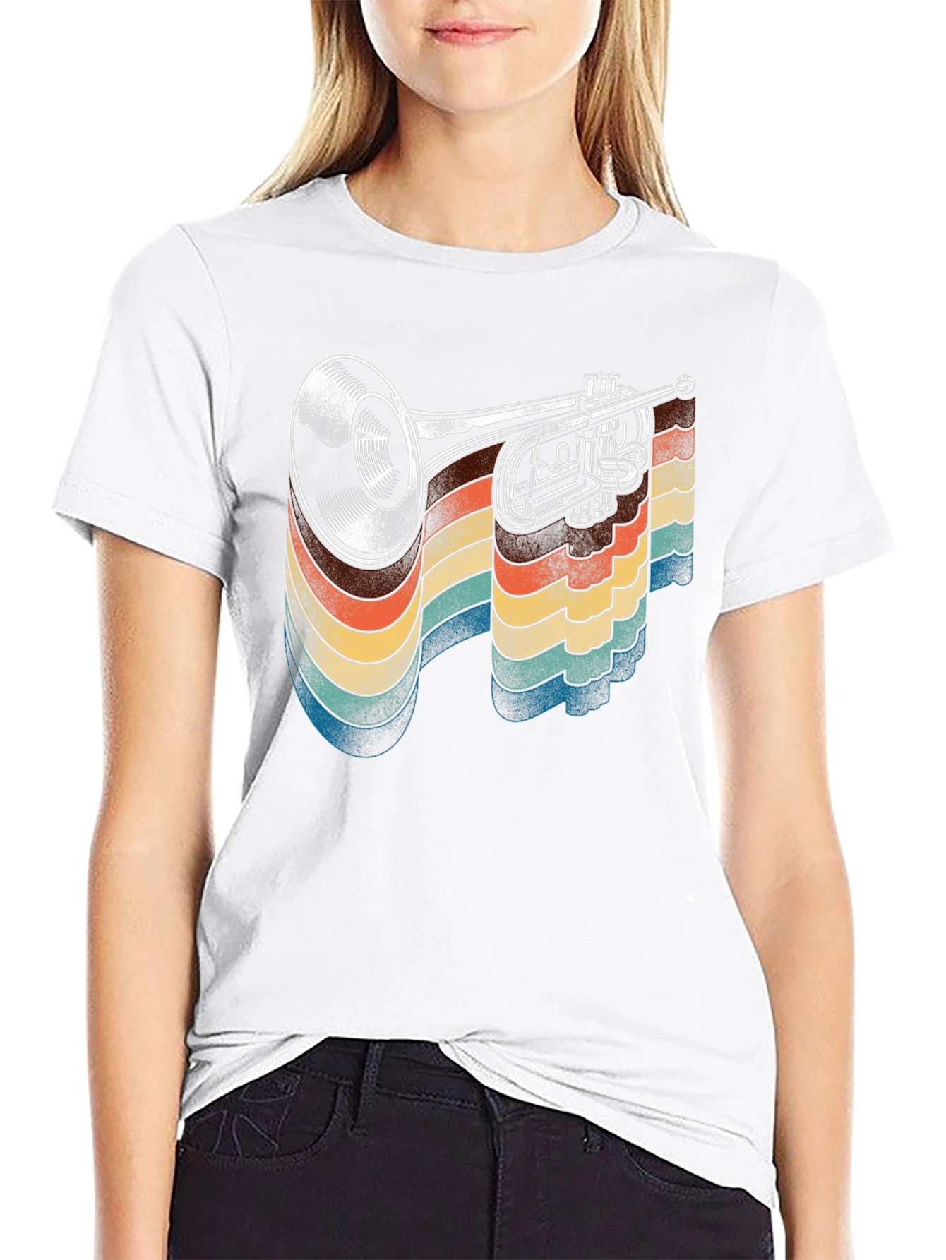 Retro Trumpet Graphic T-Shirt