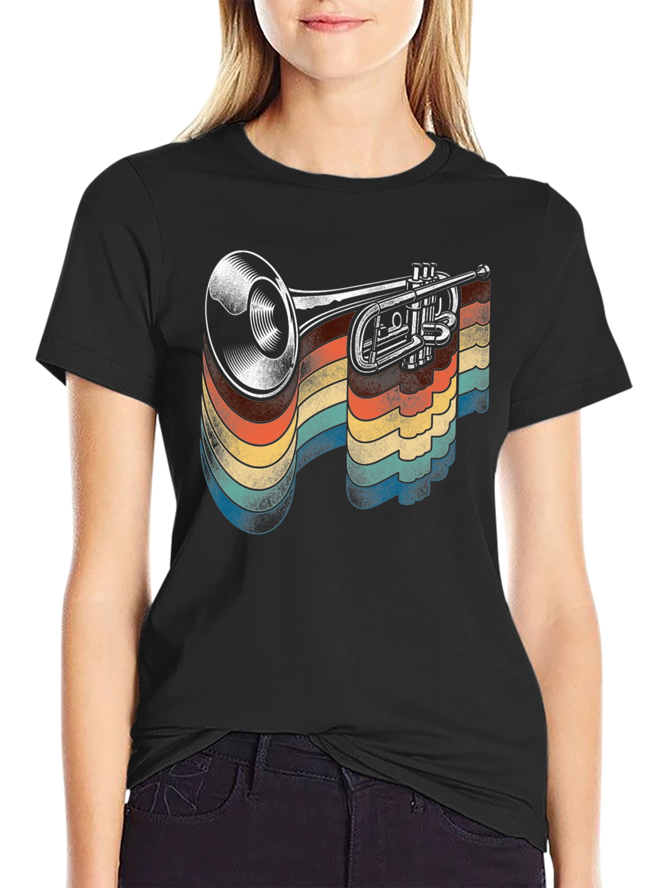 Retro Trumpet Graphic T-Shirt