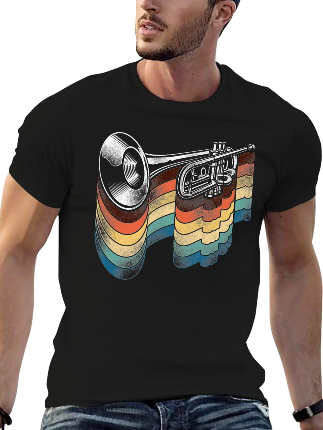 Retro Trumpet Graphic T-Shirt