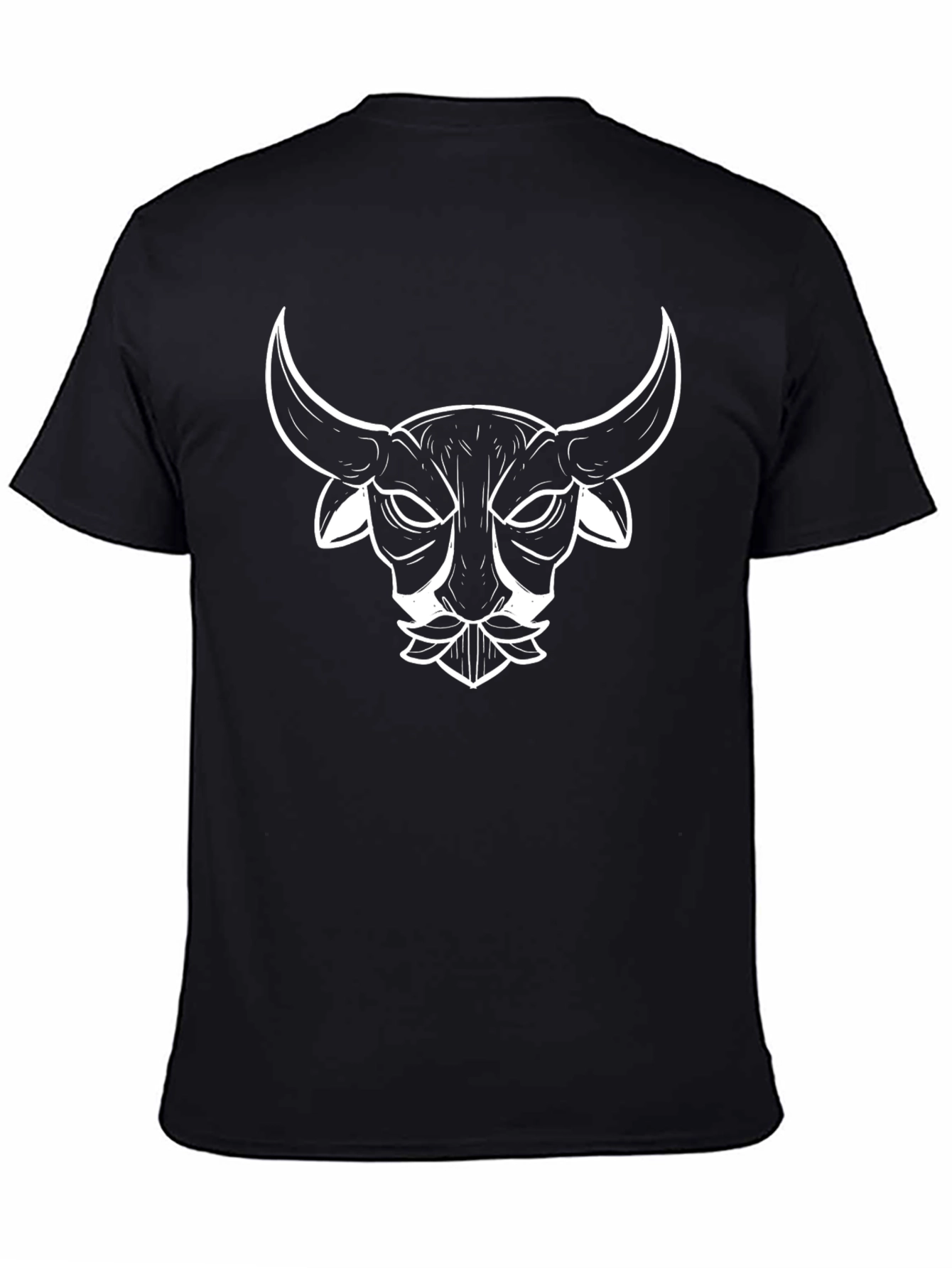 Bull Head Graphic Tee - Black Cotton T-Shirt