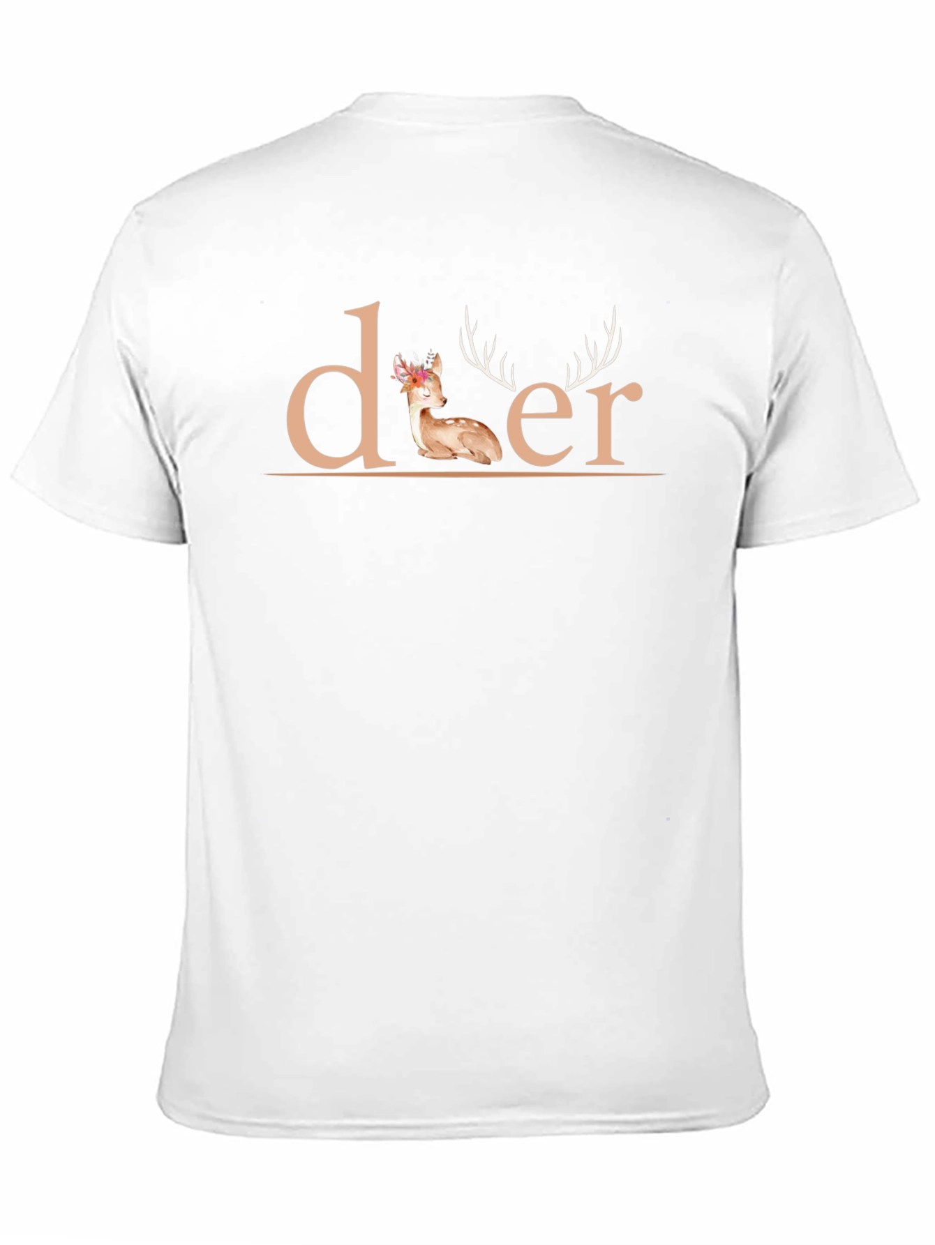 Deer Graphic Print Black T-Shirt