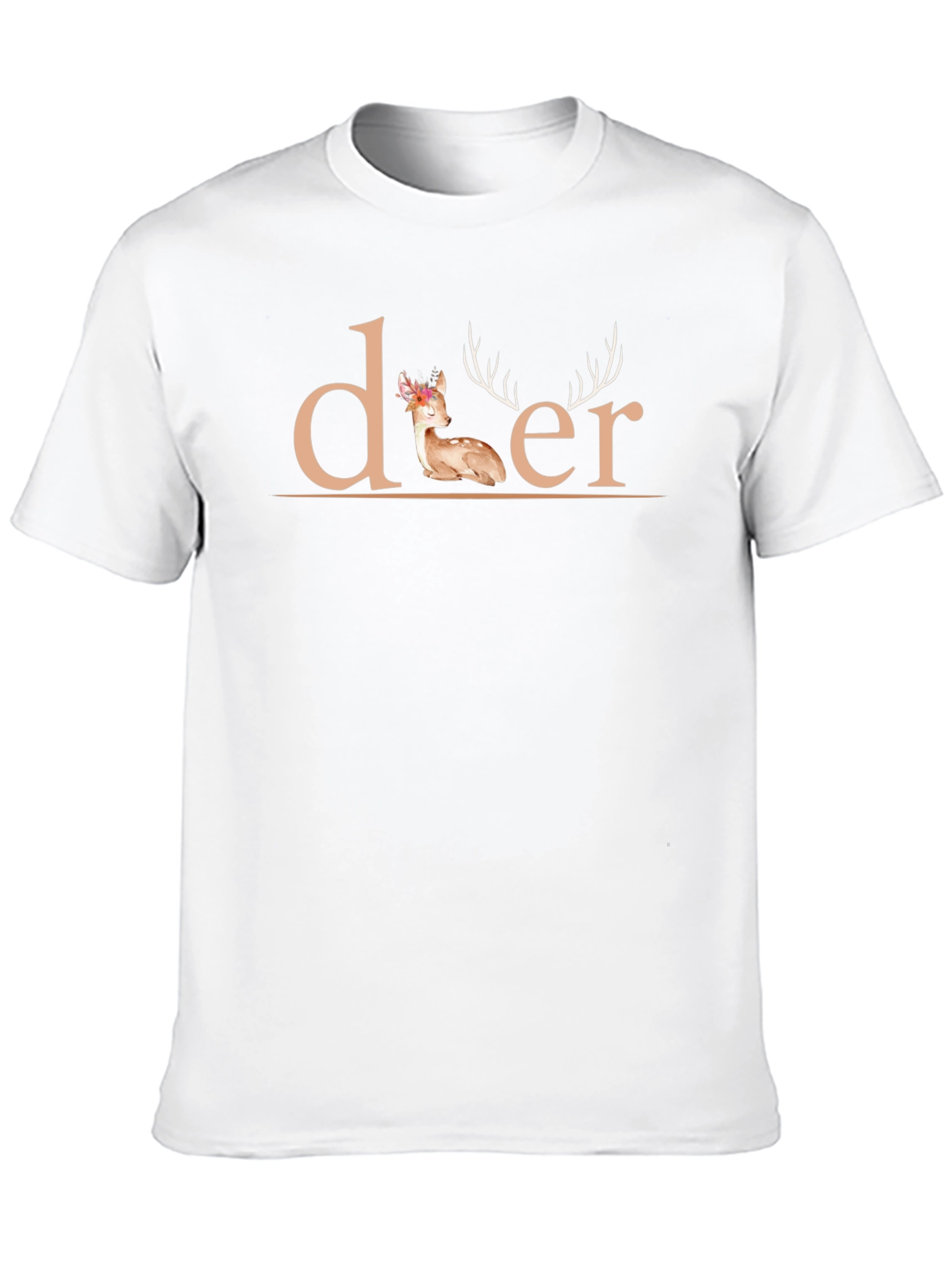 Deer Graphic Print Black T-Shirt