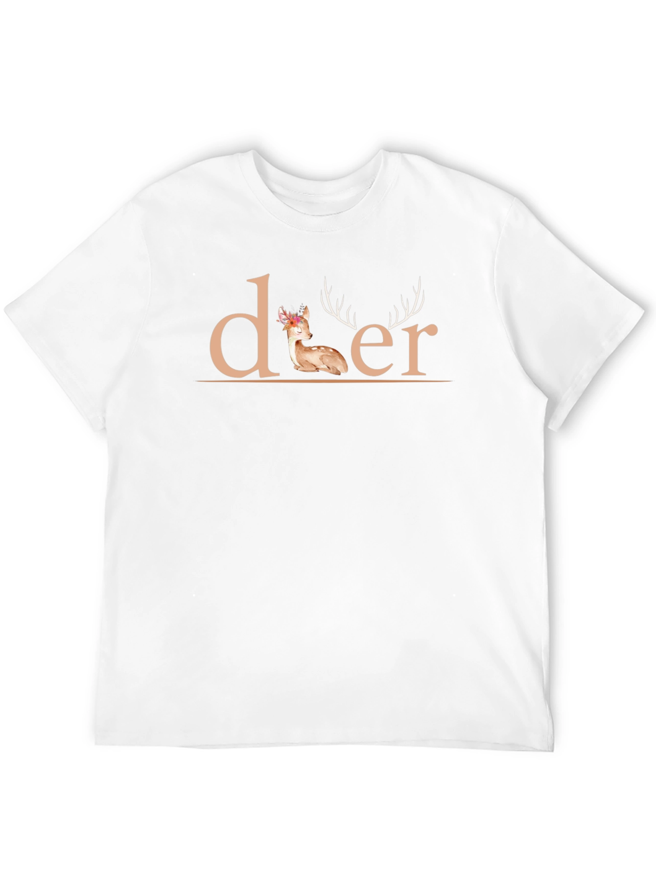 Deer Graphic Print Black T-Shirt