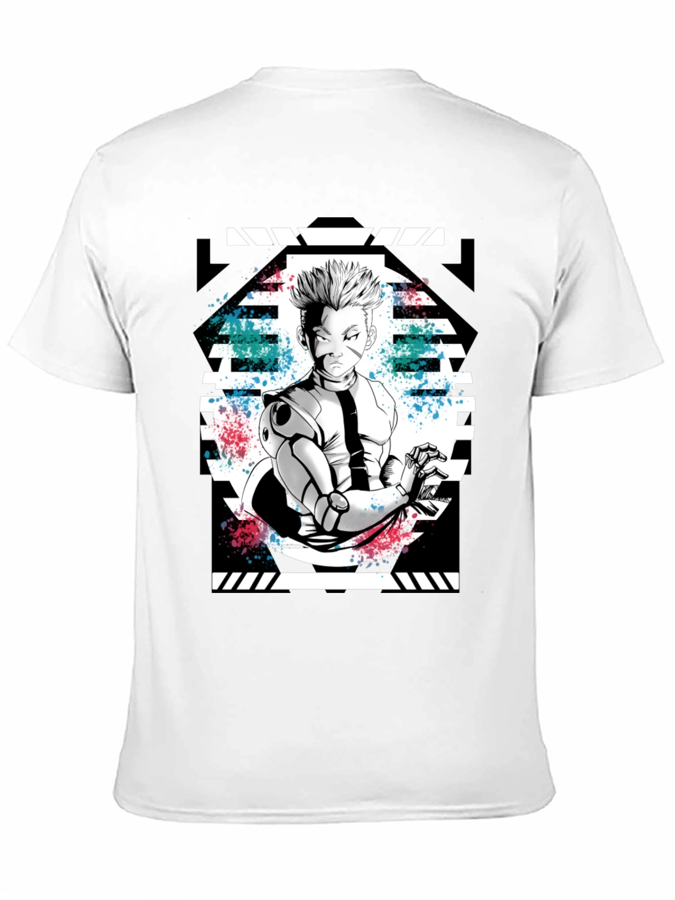 Anime Graphic Print Black T-Shirt