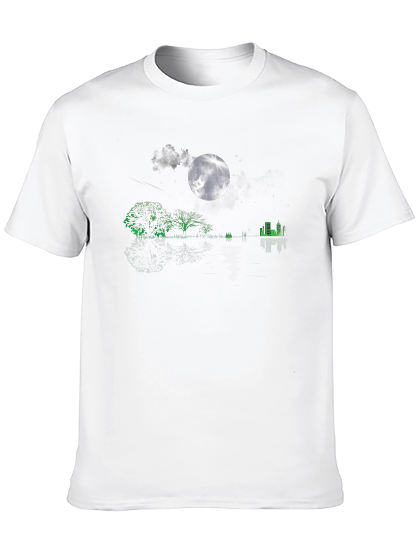 Nightscape Graphic Tee - Moonlit Cityscape
