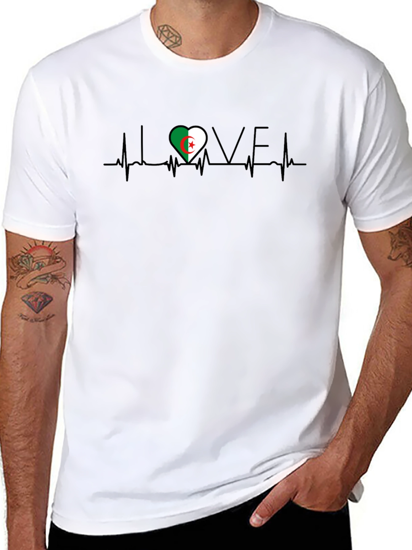 Algeria Heartbeat T-Shirt - I Love Algeria Tee