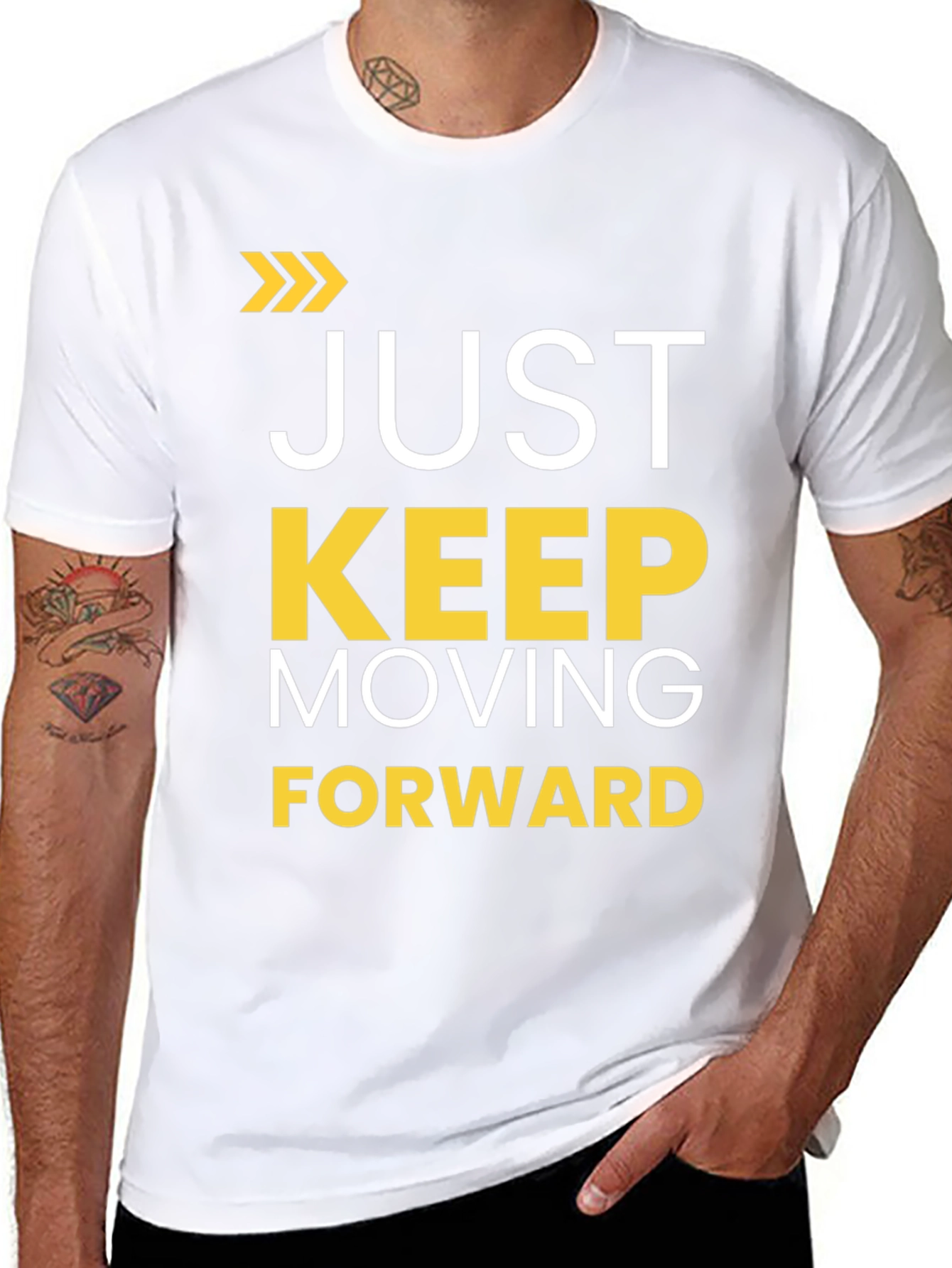 Motivational Just Keep Moving Forward Black T-Shirt