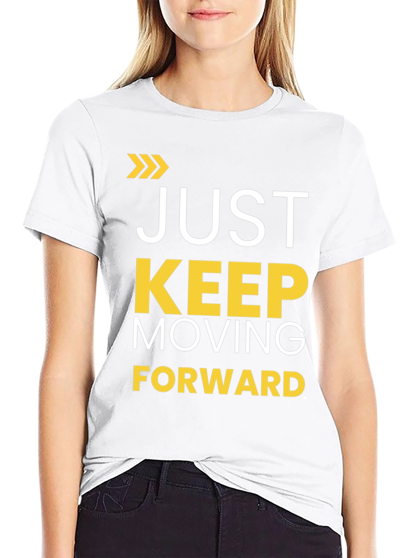 Motivational Just Keep Moving Forward Black T-Shirt