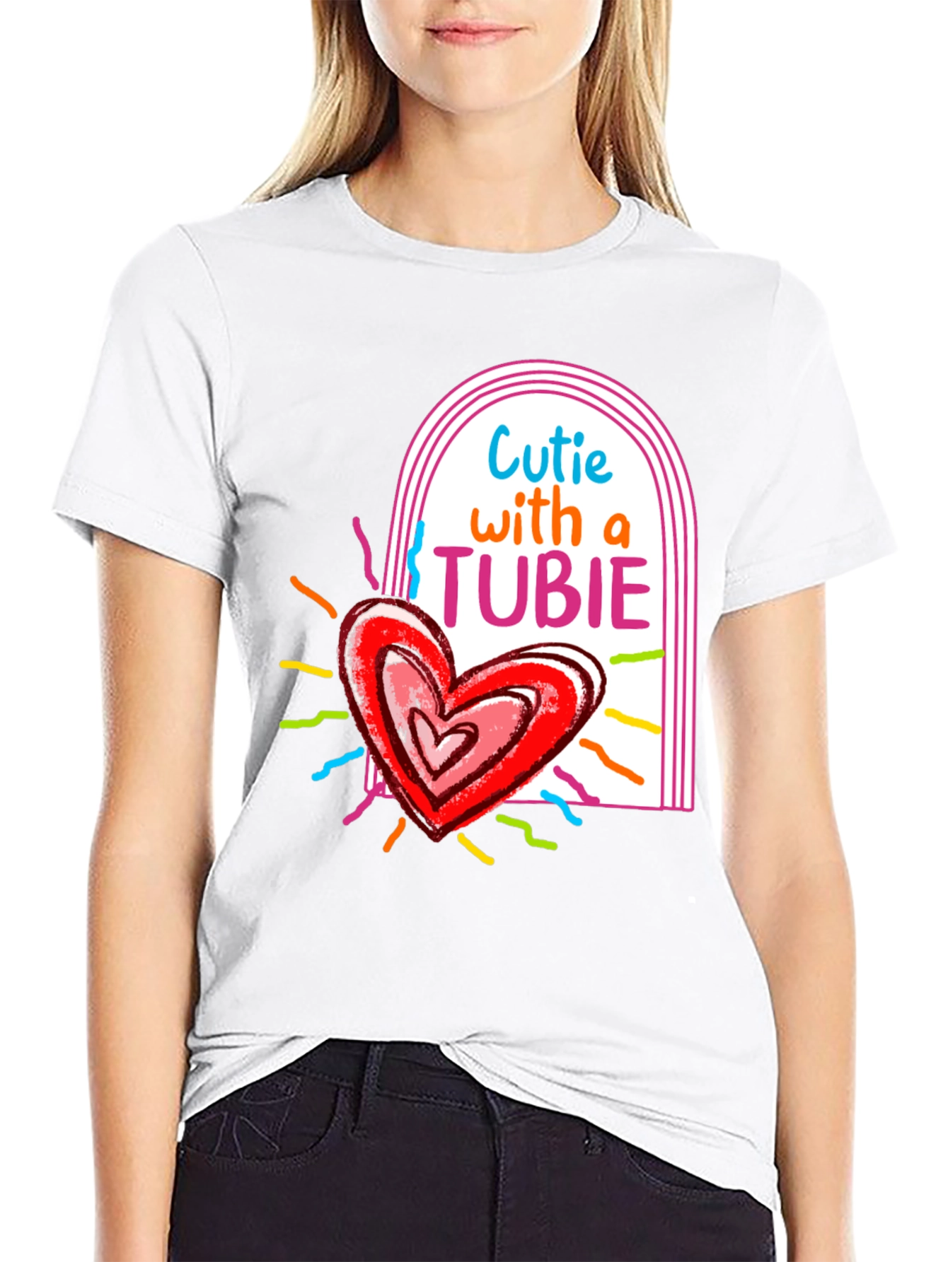 Cutie with a Tubie Heart Tee