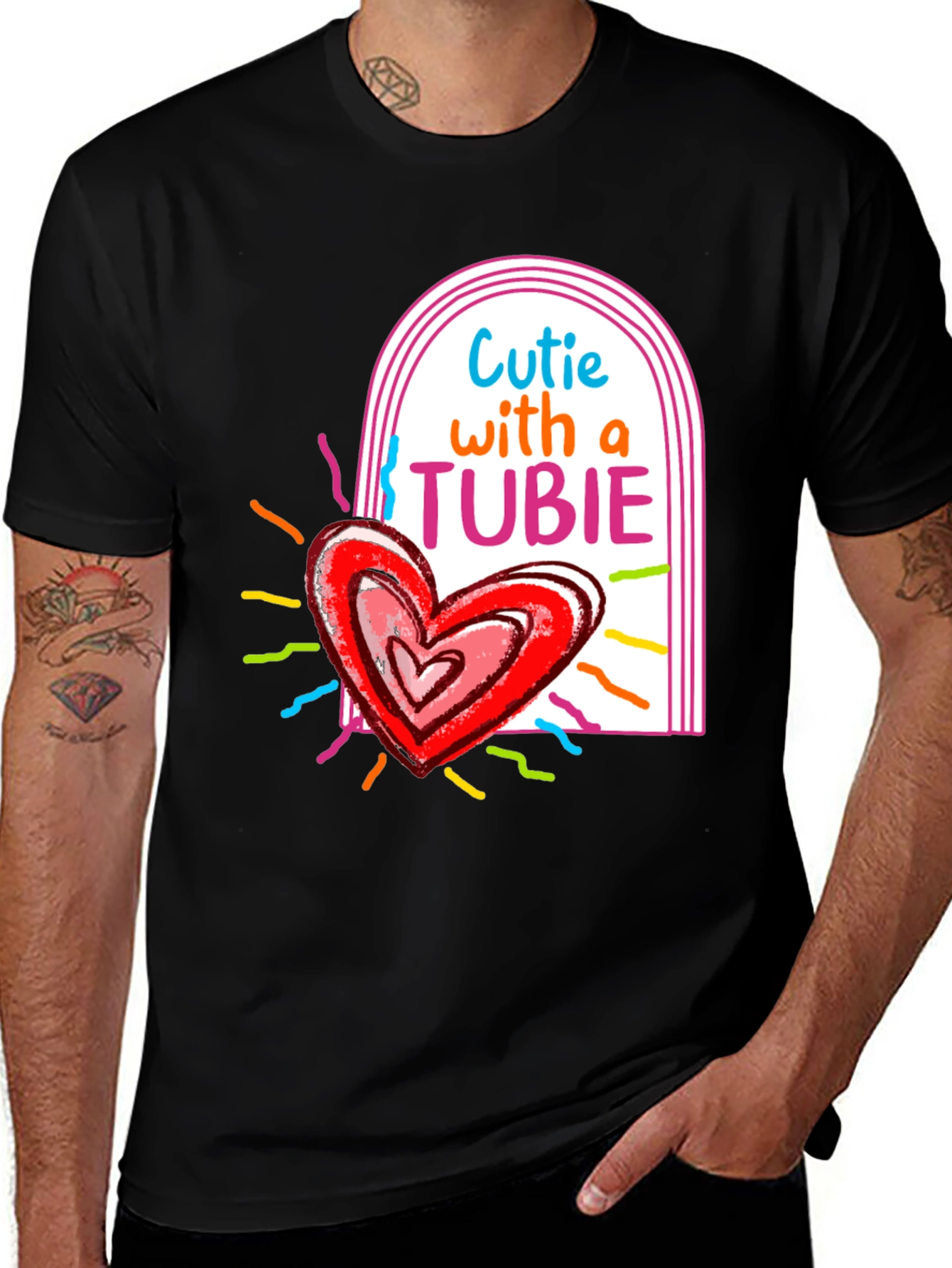 Cutie with a Tubie Heart Tee