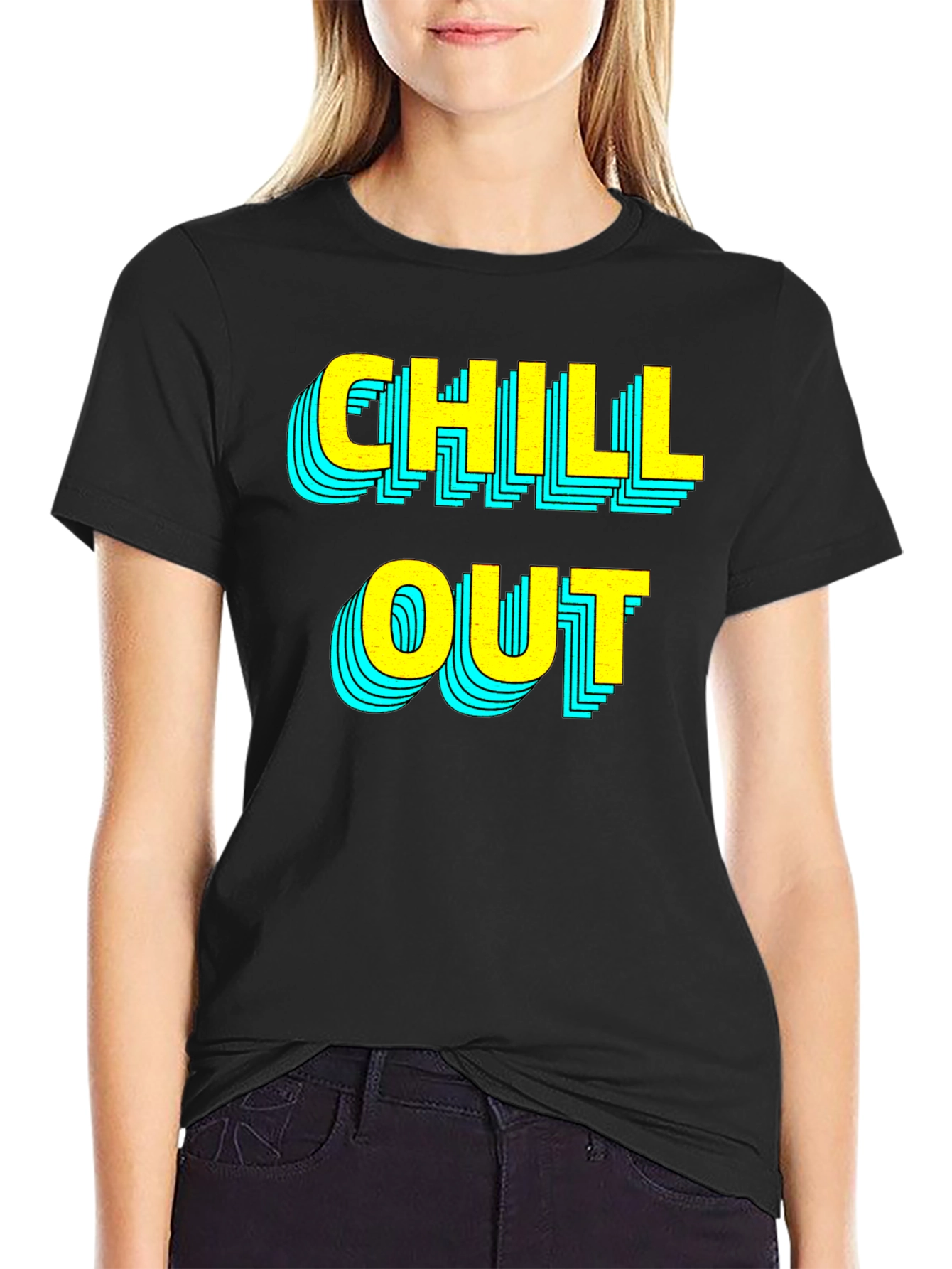 Chill Out Graphic T-Shirt - Black Casual Tee
