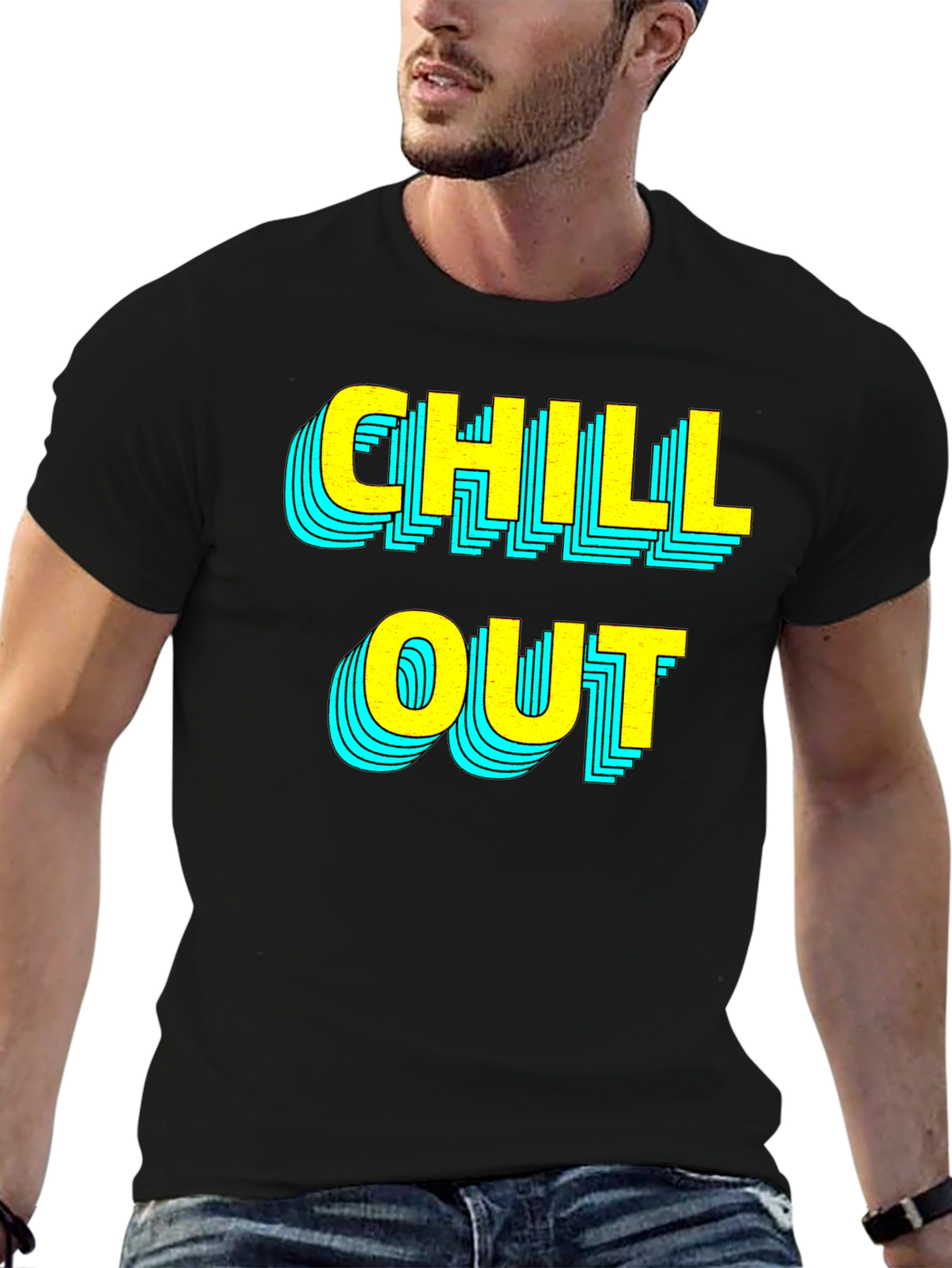 Chill Out Graphic T-Shirt - Black Casual Tee