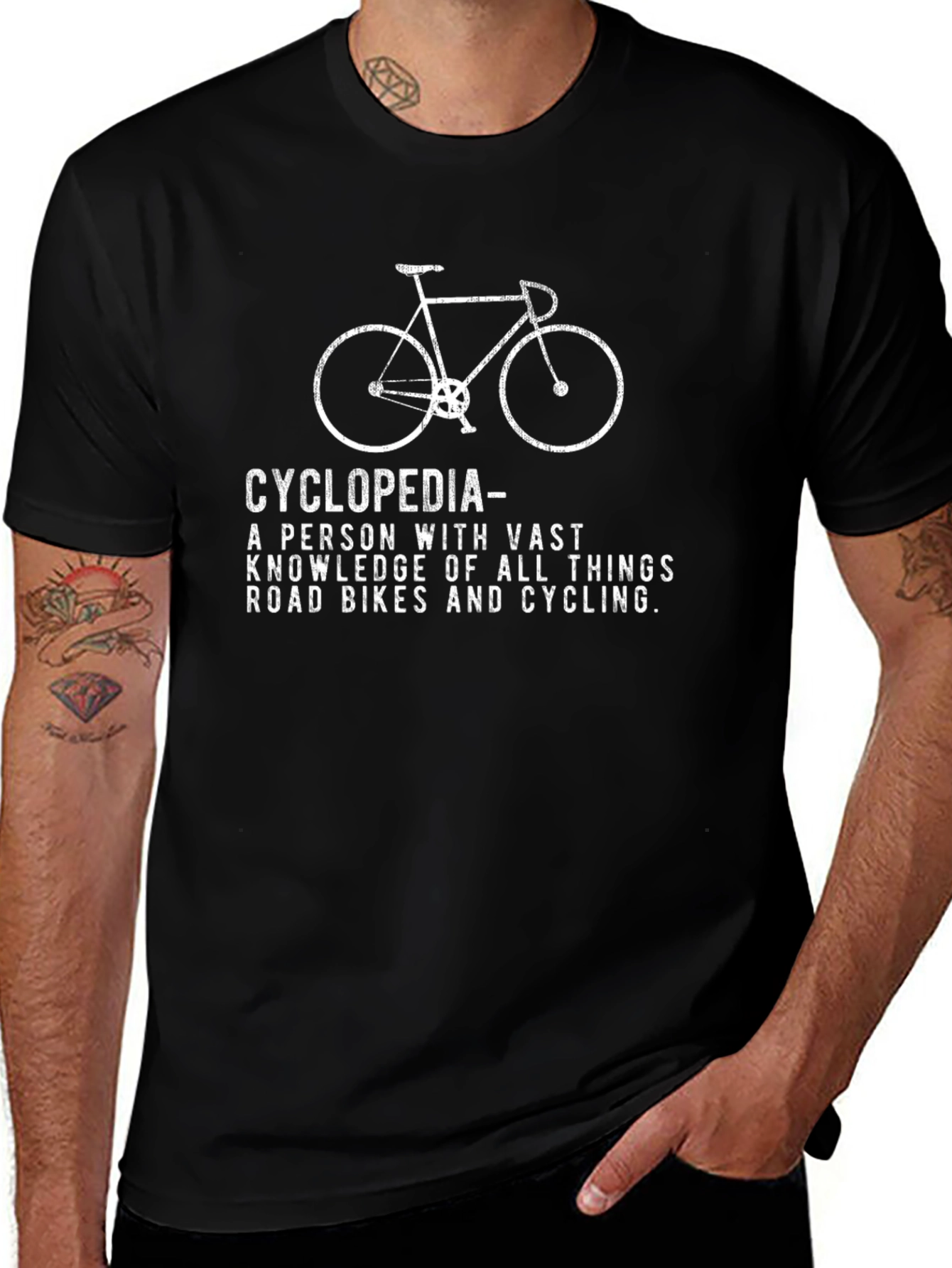 Cyclopedia Road Bike T-Shirt - Cycling Enthusiast Gift