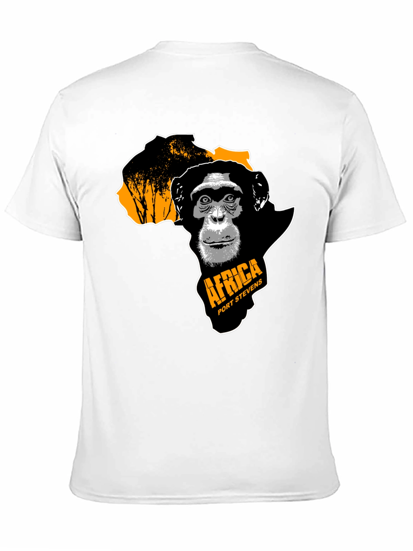 Africa Chimpanzee Graphic Black T-Shirt