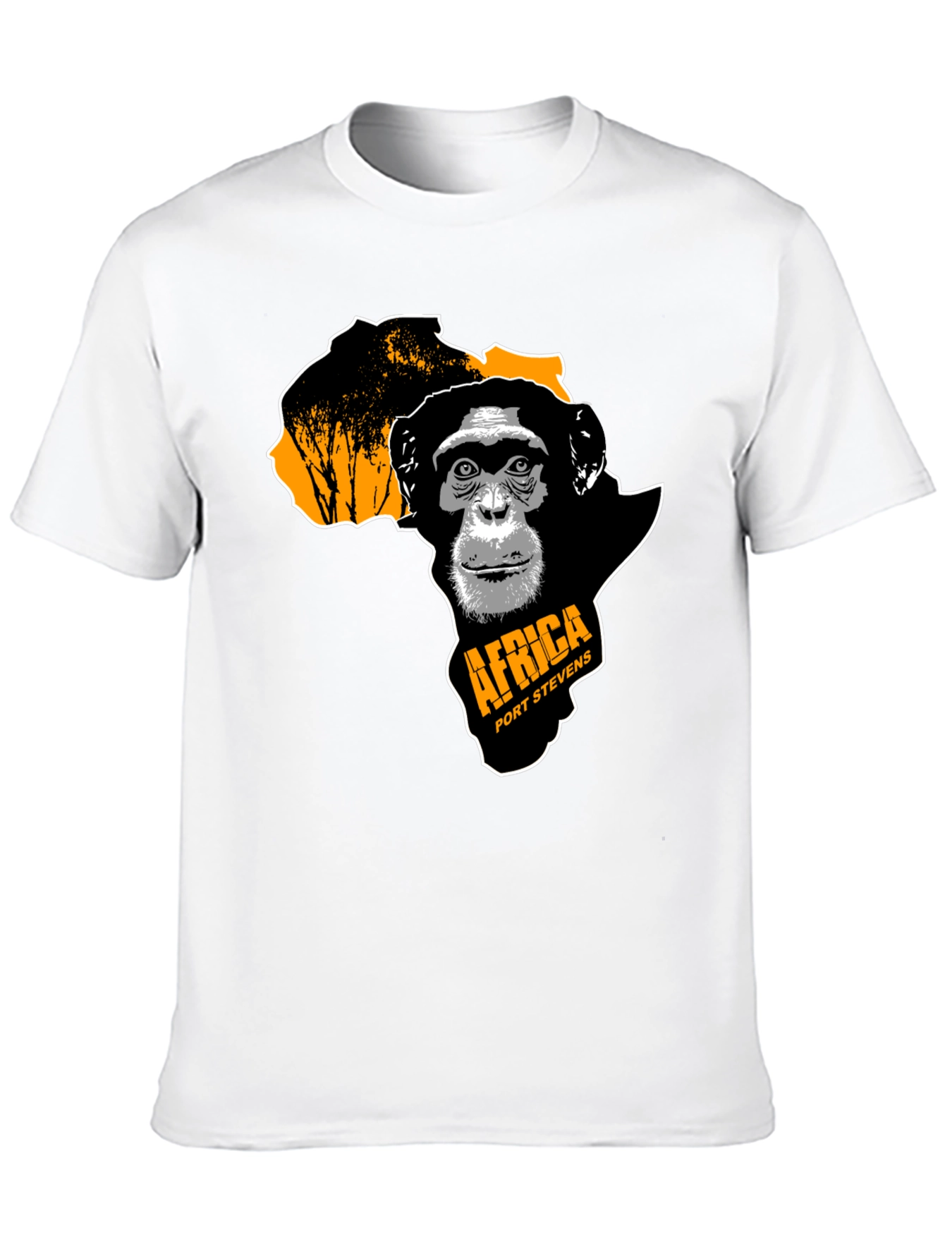 Africa Chimpanzee Graphic Black T-Shirt