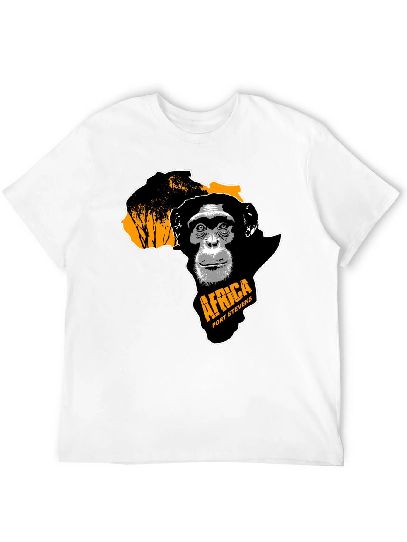 Africa Chimpanzee Graphic Black T-Shirt