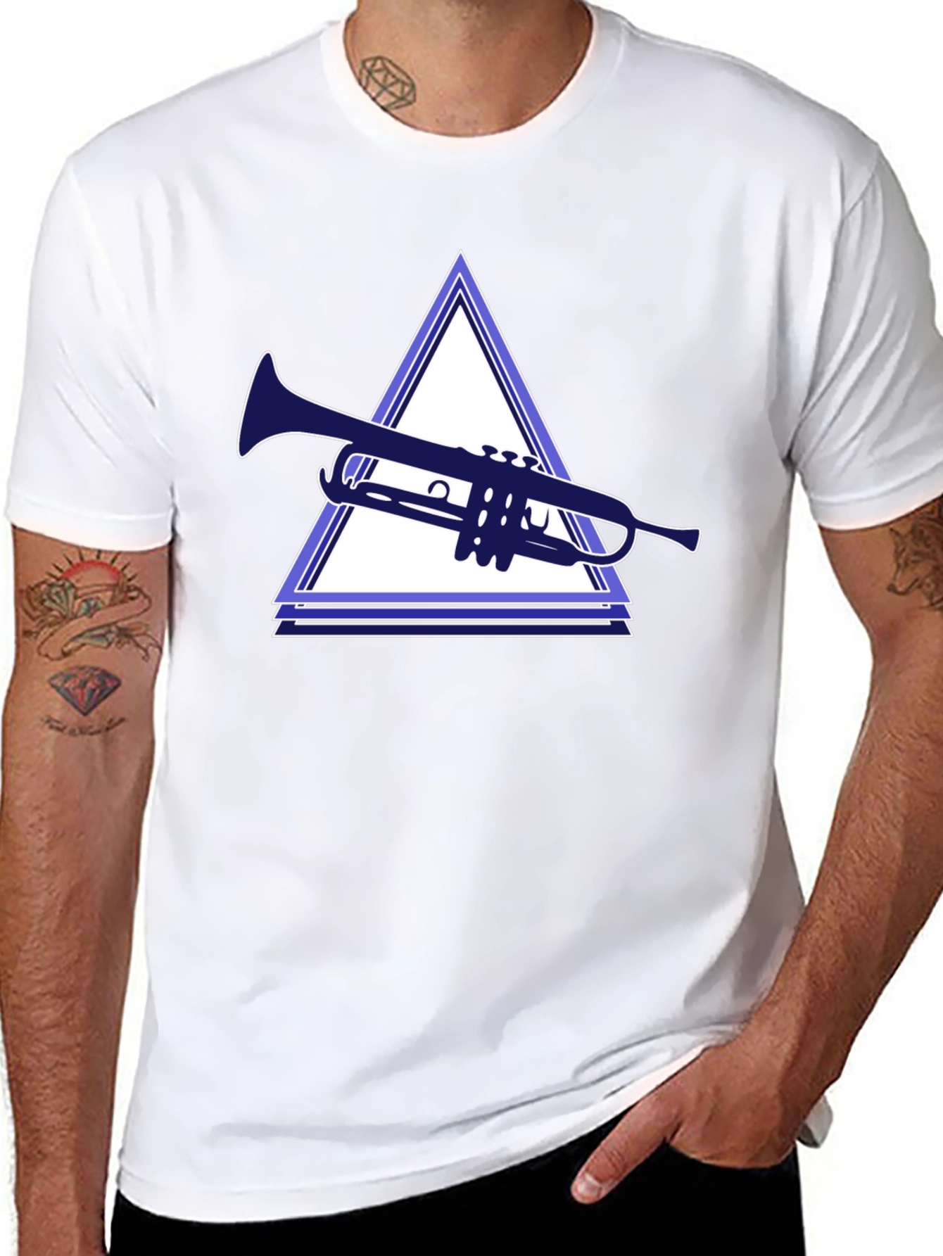 Trumpet Triangle Graphic Tee - Unique Music Lover Shirt