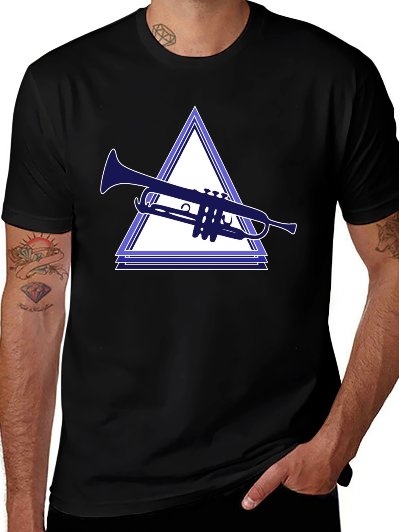 Trumpet Triangle Graphic Tee - Unique Music Lover Shirt