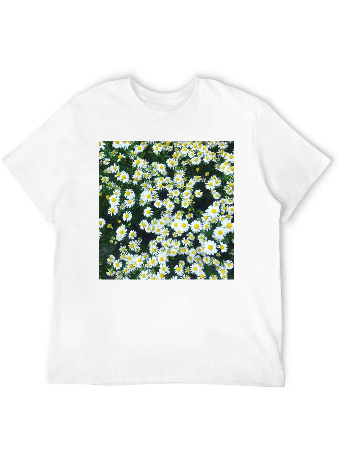 Daisy Print Black T-Shirt - Floral Pattern Tee