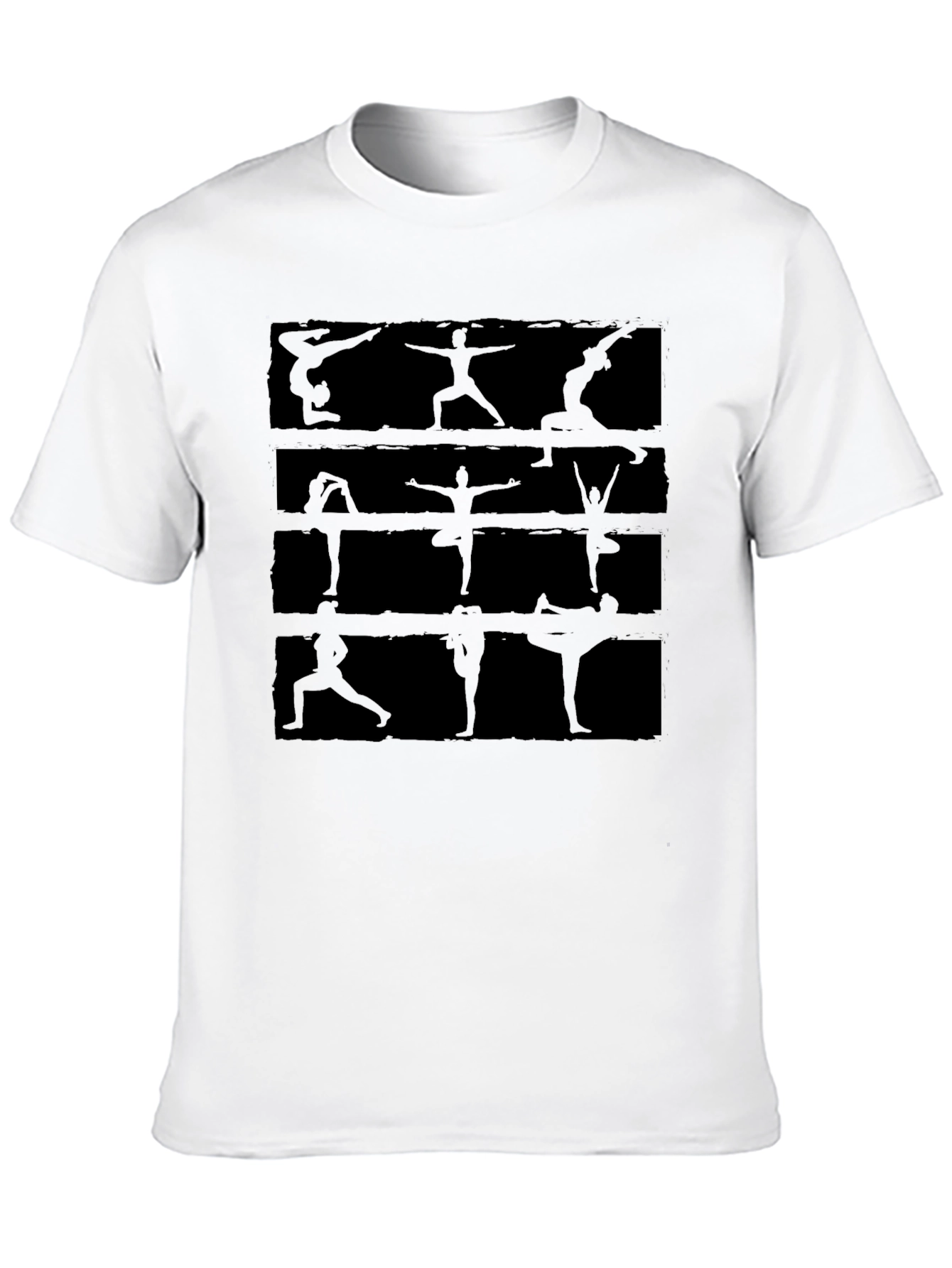 Yoga Pose Graphic Print Black T-Shirt