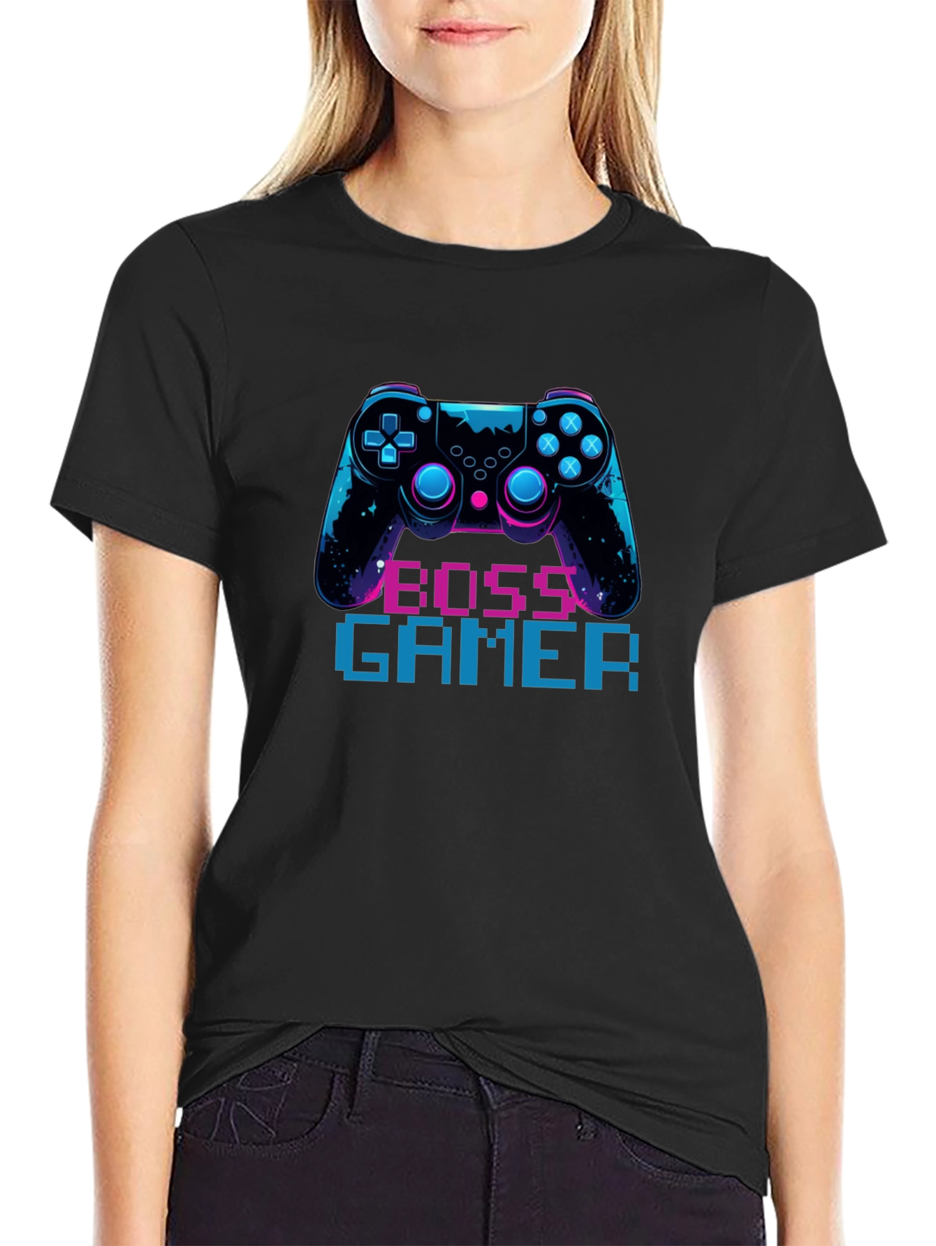 Boss Gamer Black T-Shirt - Console Design