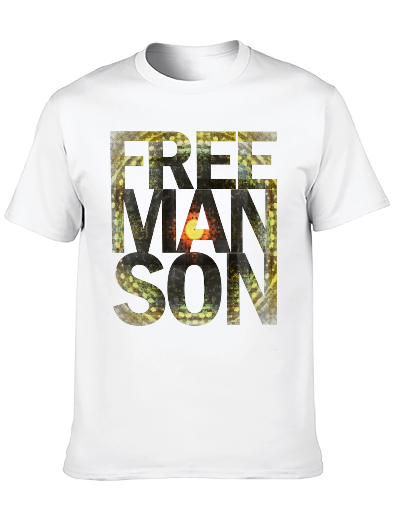 Freemanson Mens Black Graphic T-Shirt