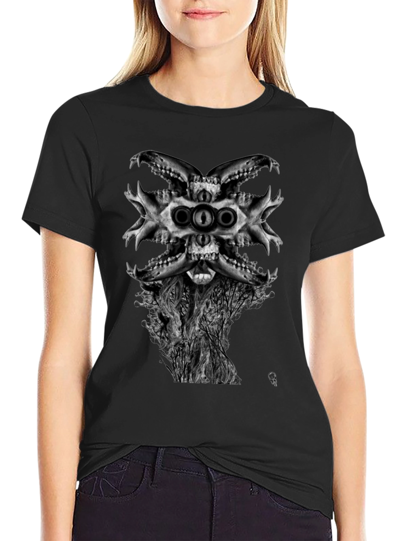 Skull & Tree Graphic T-Shirt - Dark Aesthetic