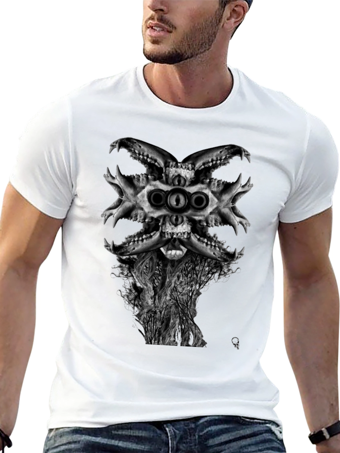 Skull & Tree Graphic T-Shirt - Dark Aesthetic