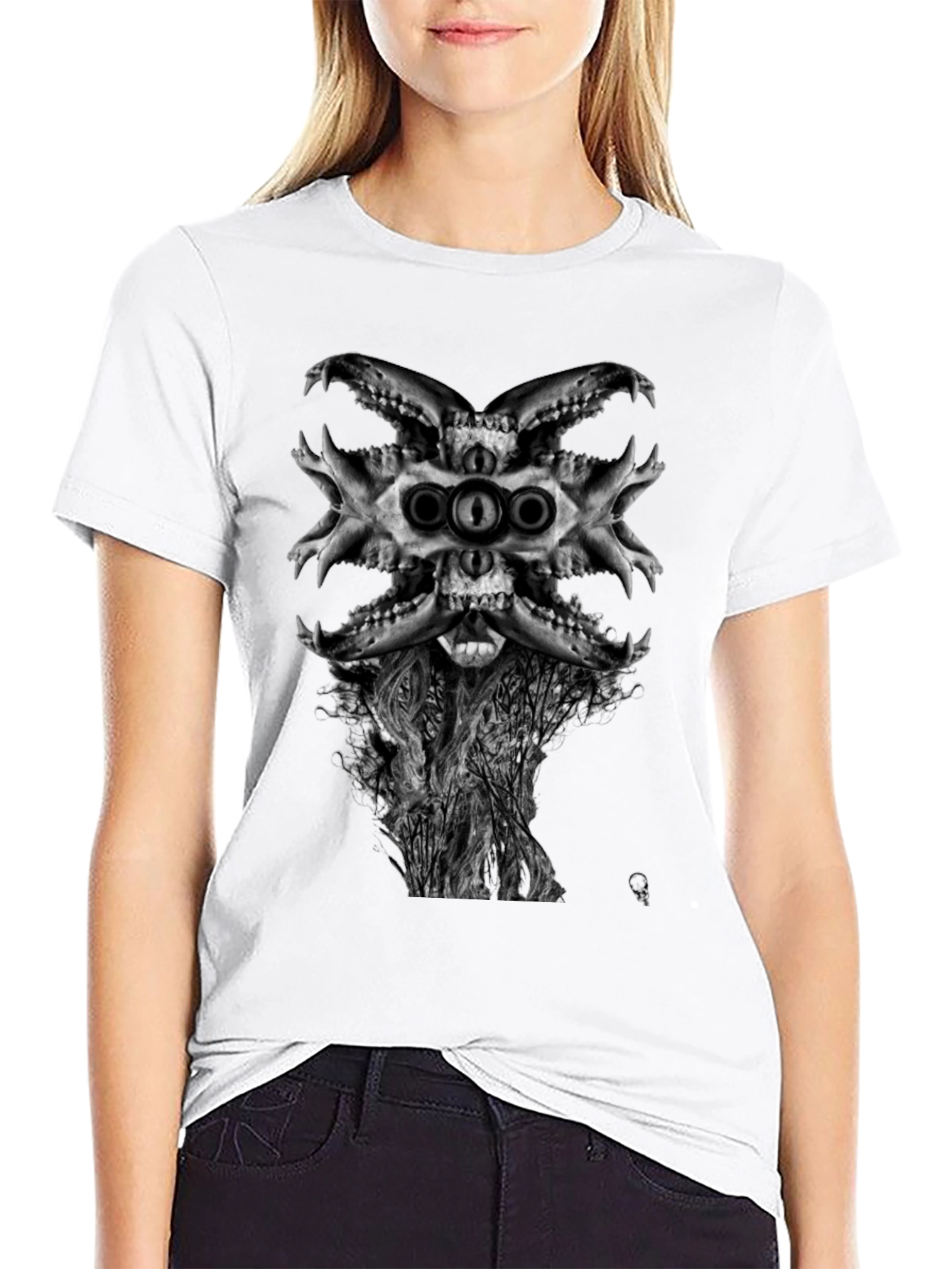 Skull & Tree Graphic T-Shirt - Dark Aesthetic
