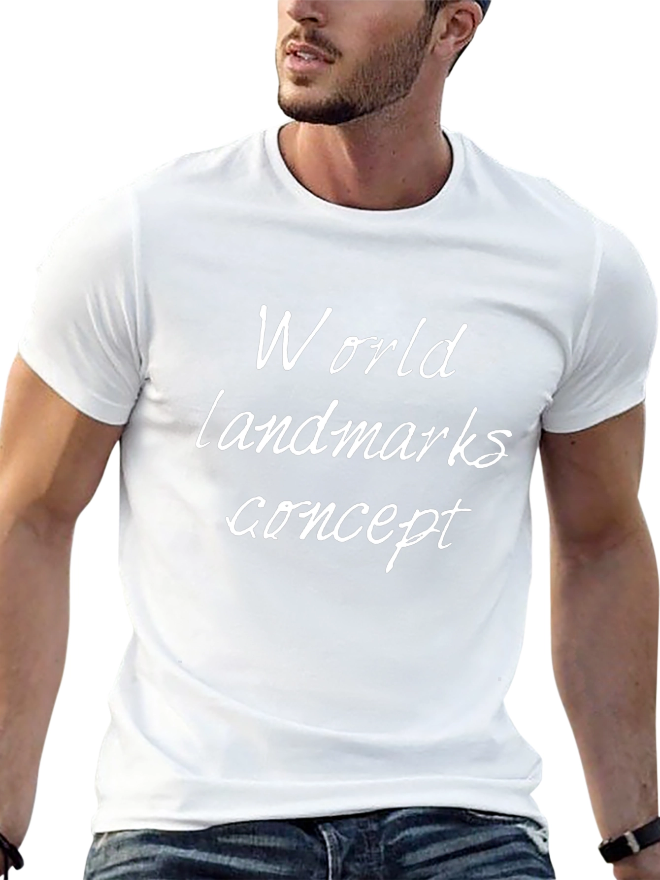 World Landmarks Concept Black T-Shirt