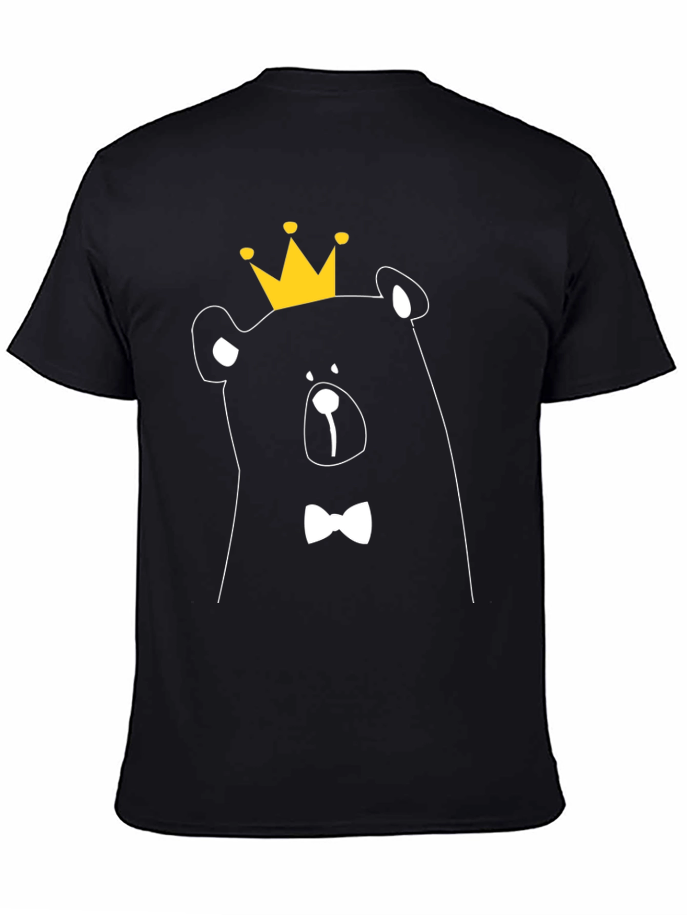 Bear King Graphic Tee - Black Cotton T-Shirt