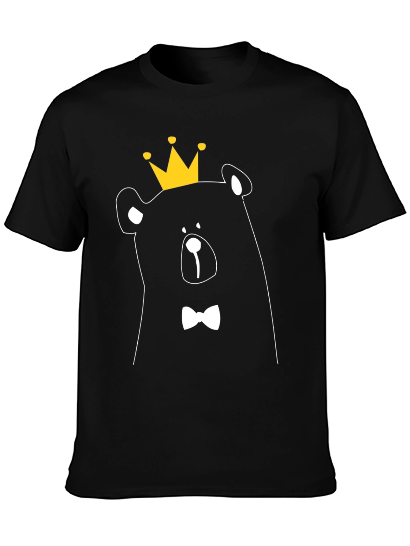 Bear King Graphic Tee - Black Cotton T-Shirt