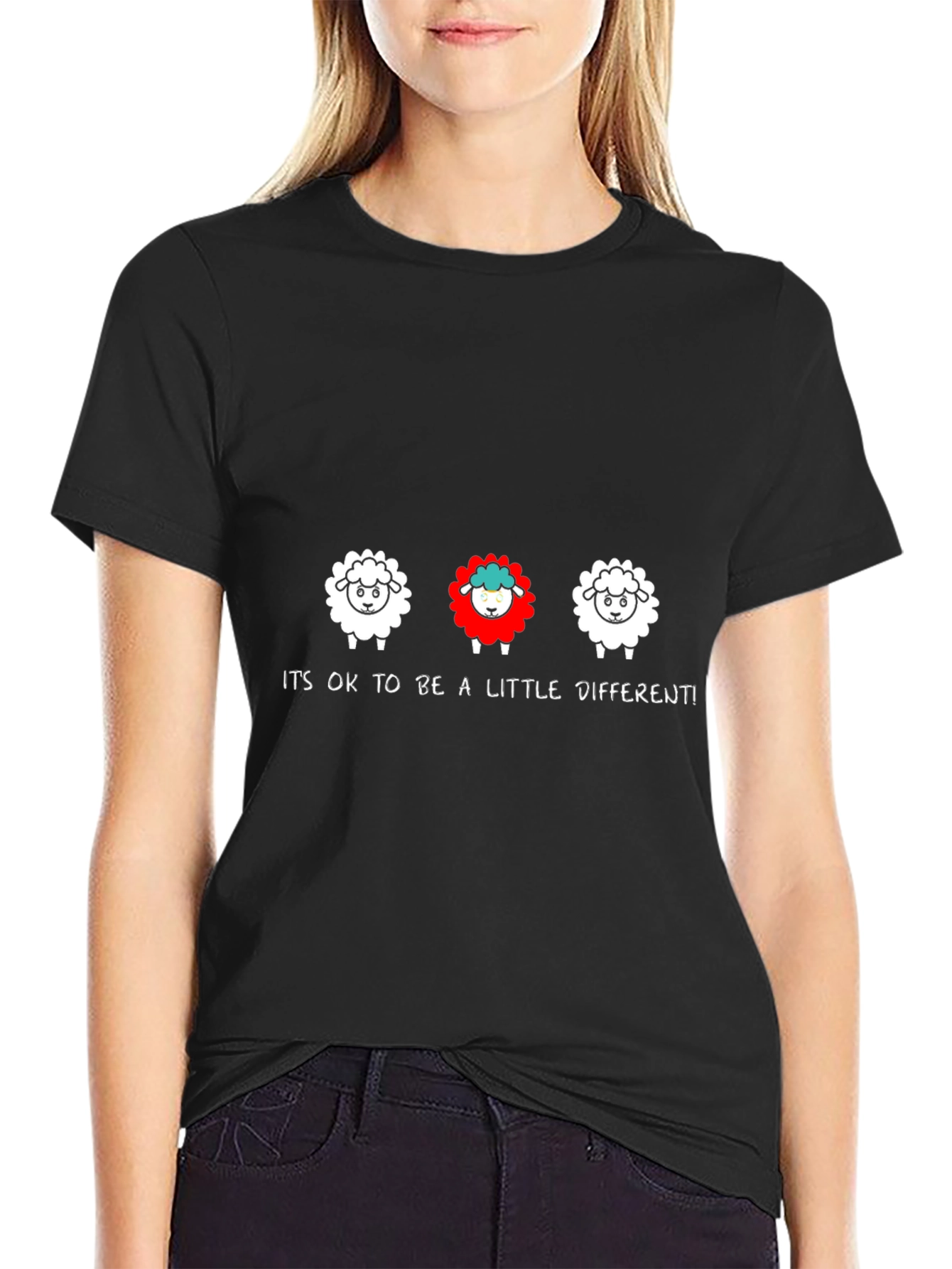 Be Different Sheep Graphic Tee - Black