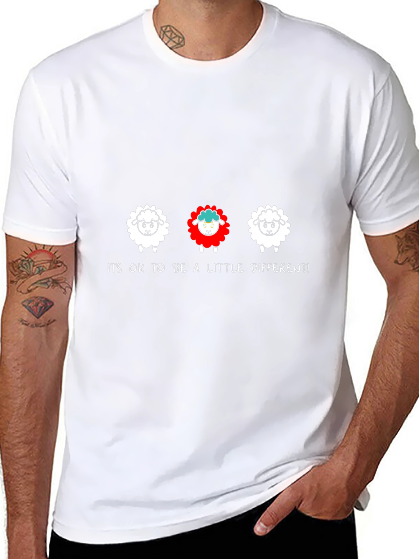 Be Different Sheep Graphic Tee - Black