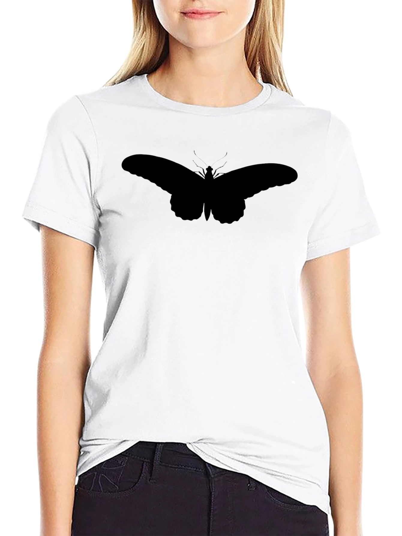 Butterfly Silhouette Black T-Shirt
