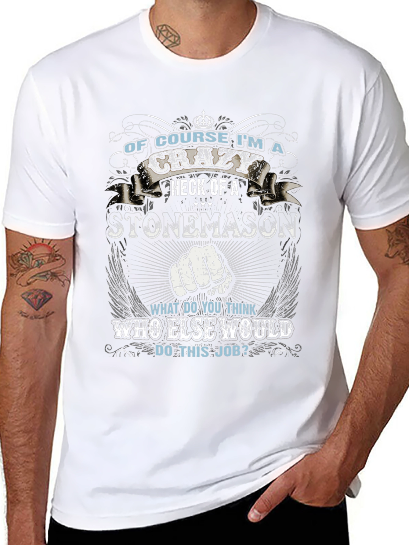 Crazy Stonemason Graphic T-Shirt