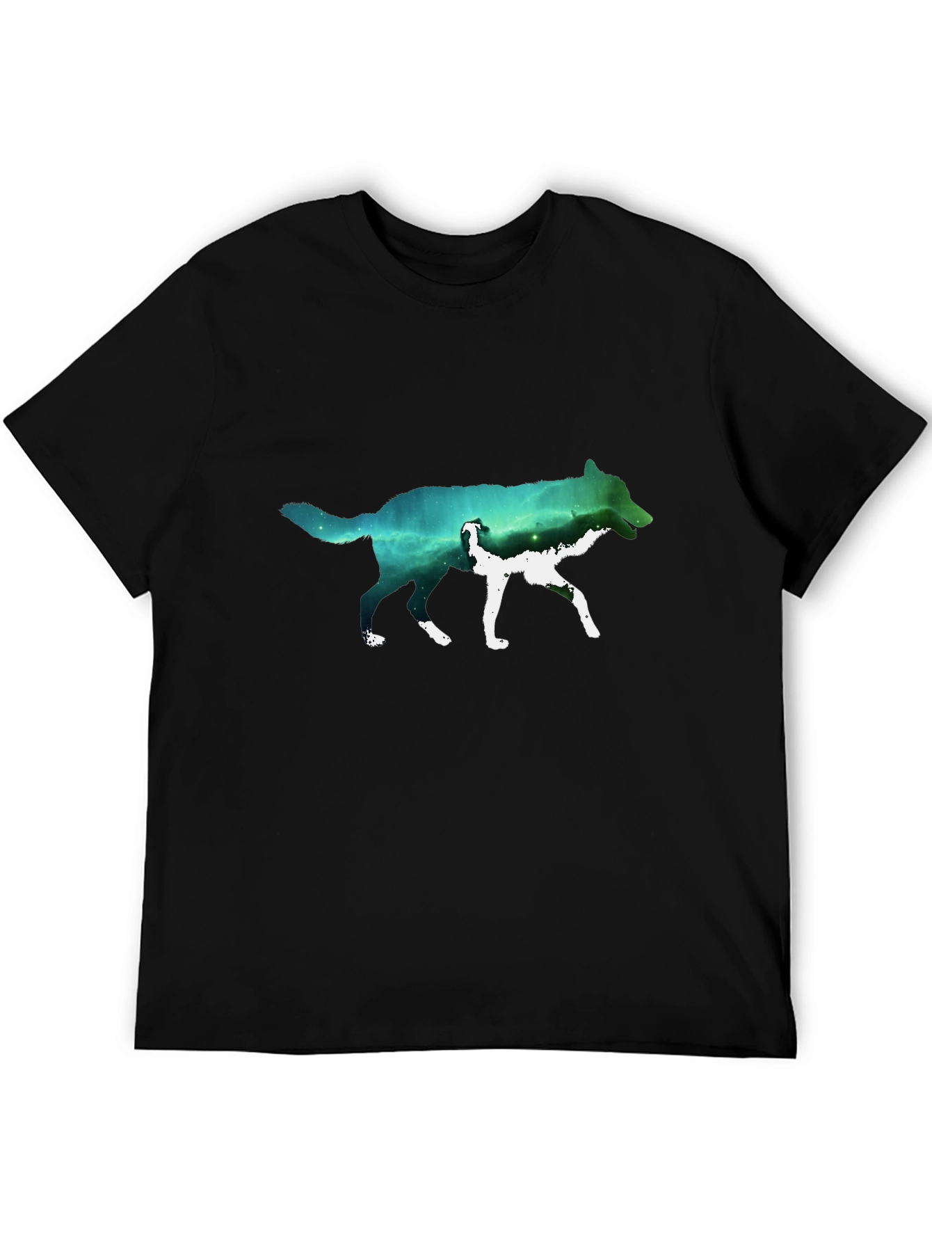 Wolf Galaxy Graphic T-Shirt - Black