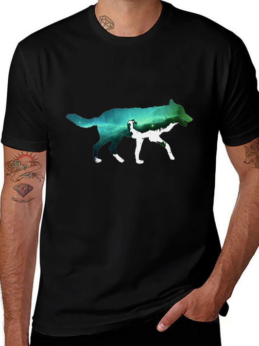 Wolf Galaxy Graphic T-Shirt - Black