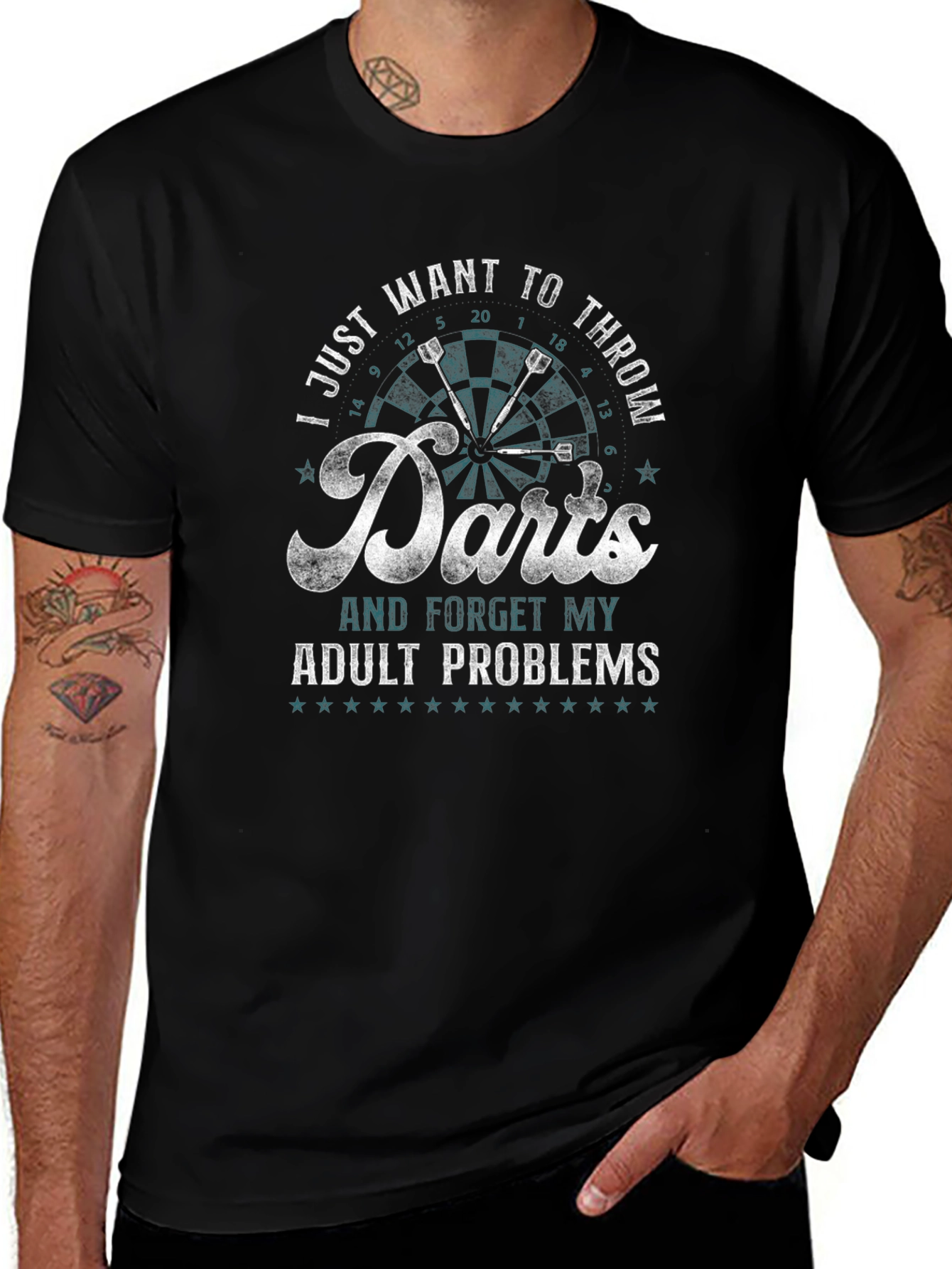 Darts Adult Problems Graphic Tee