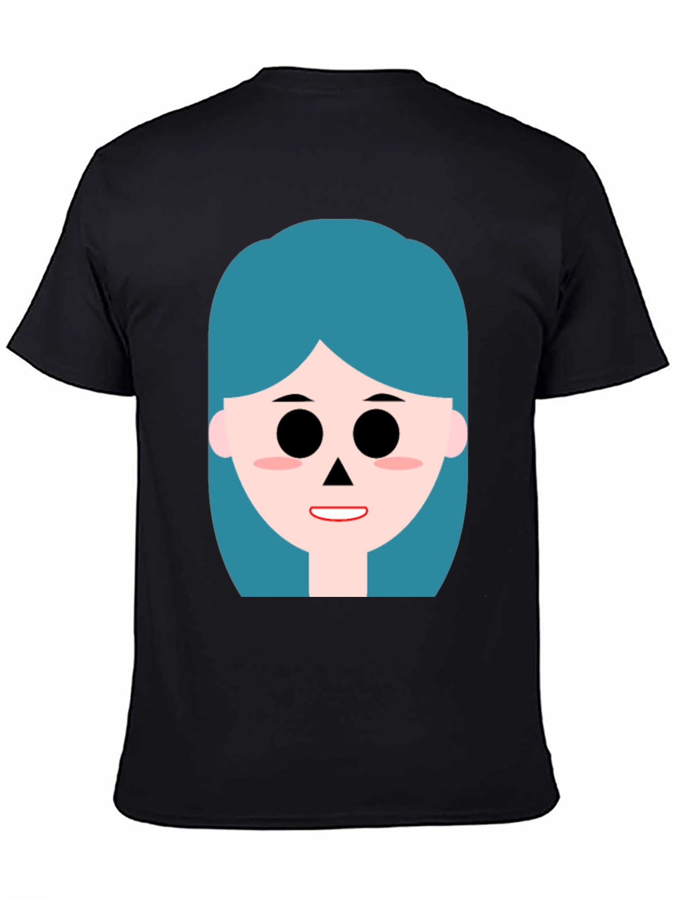 Cartoon Girl Graphic Black T-Shirt