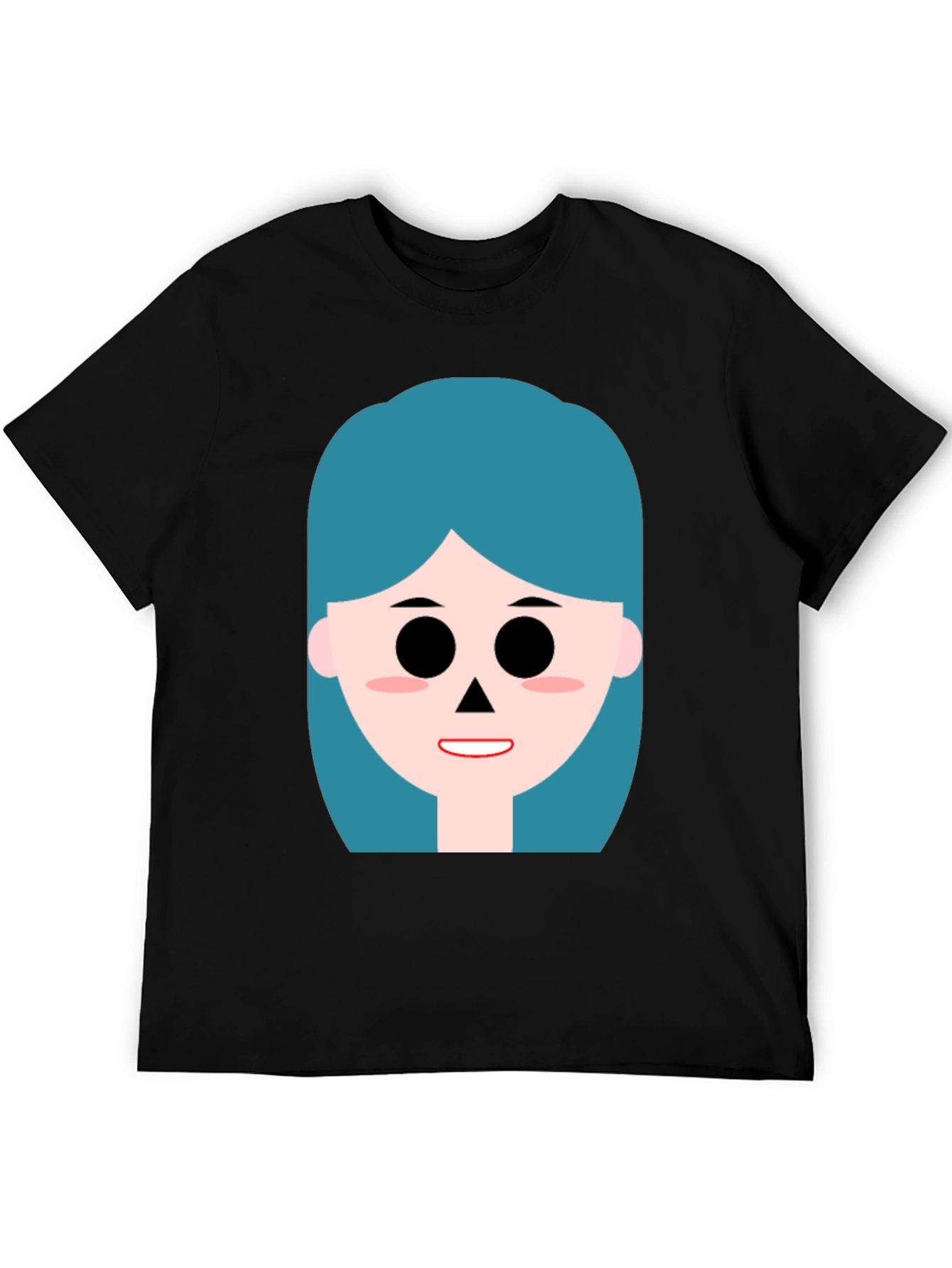 Cartoon Girl Graphic Black T-Shirt
